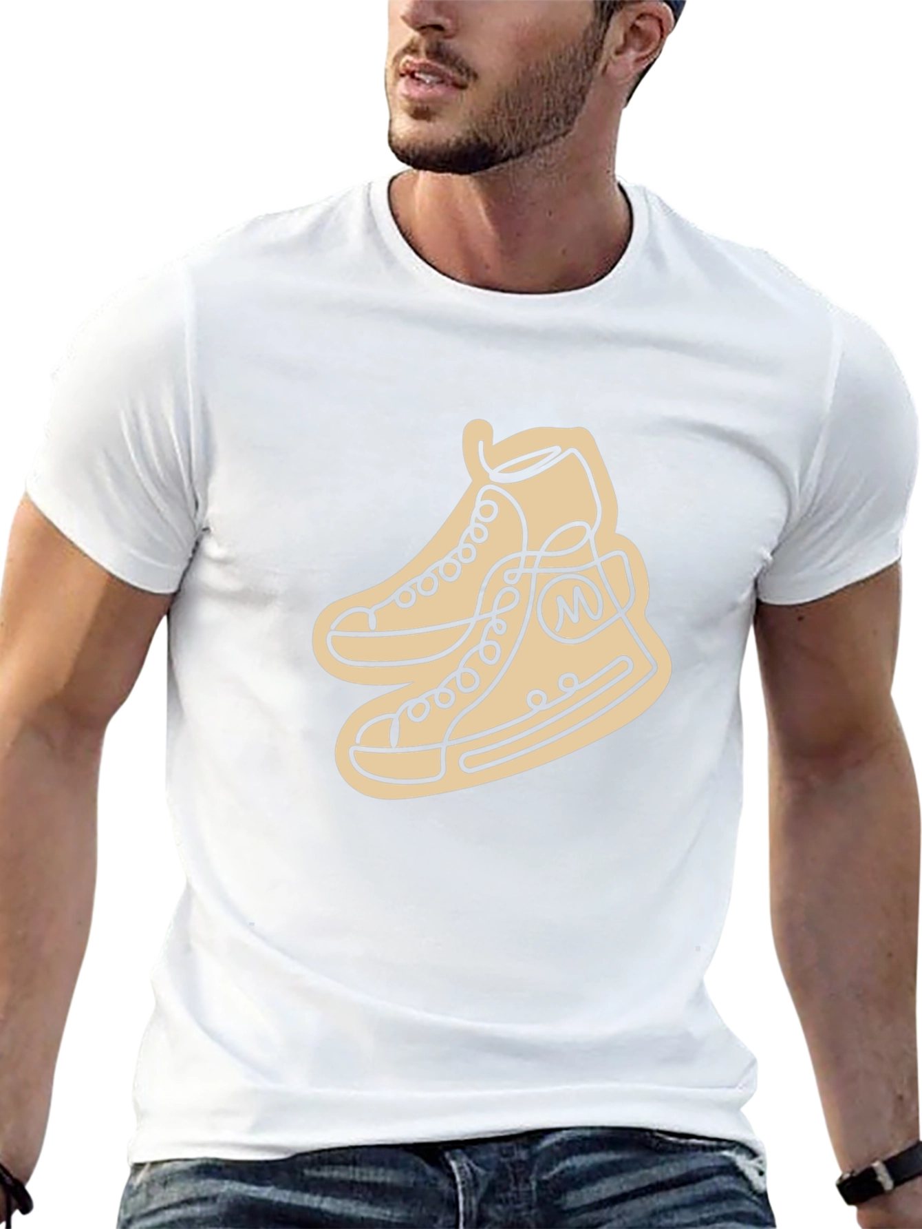 Abstract Shoe Line Art Graphic T-Shirt