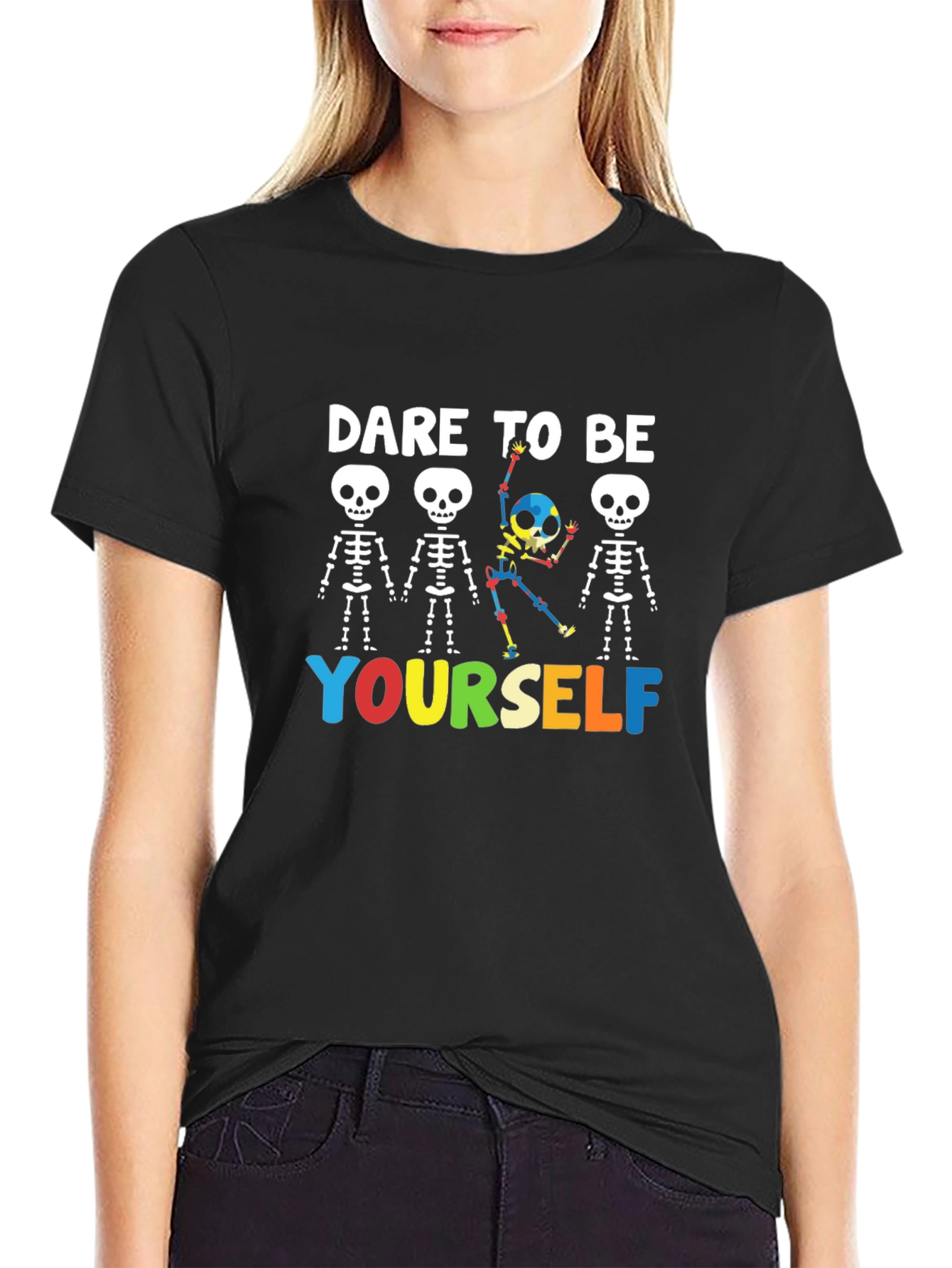 Dare to Be Yourself T-Shirt - Skeleton Design