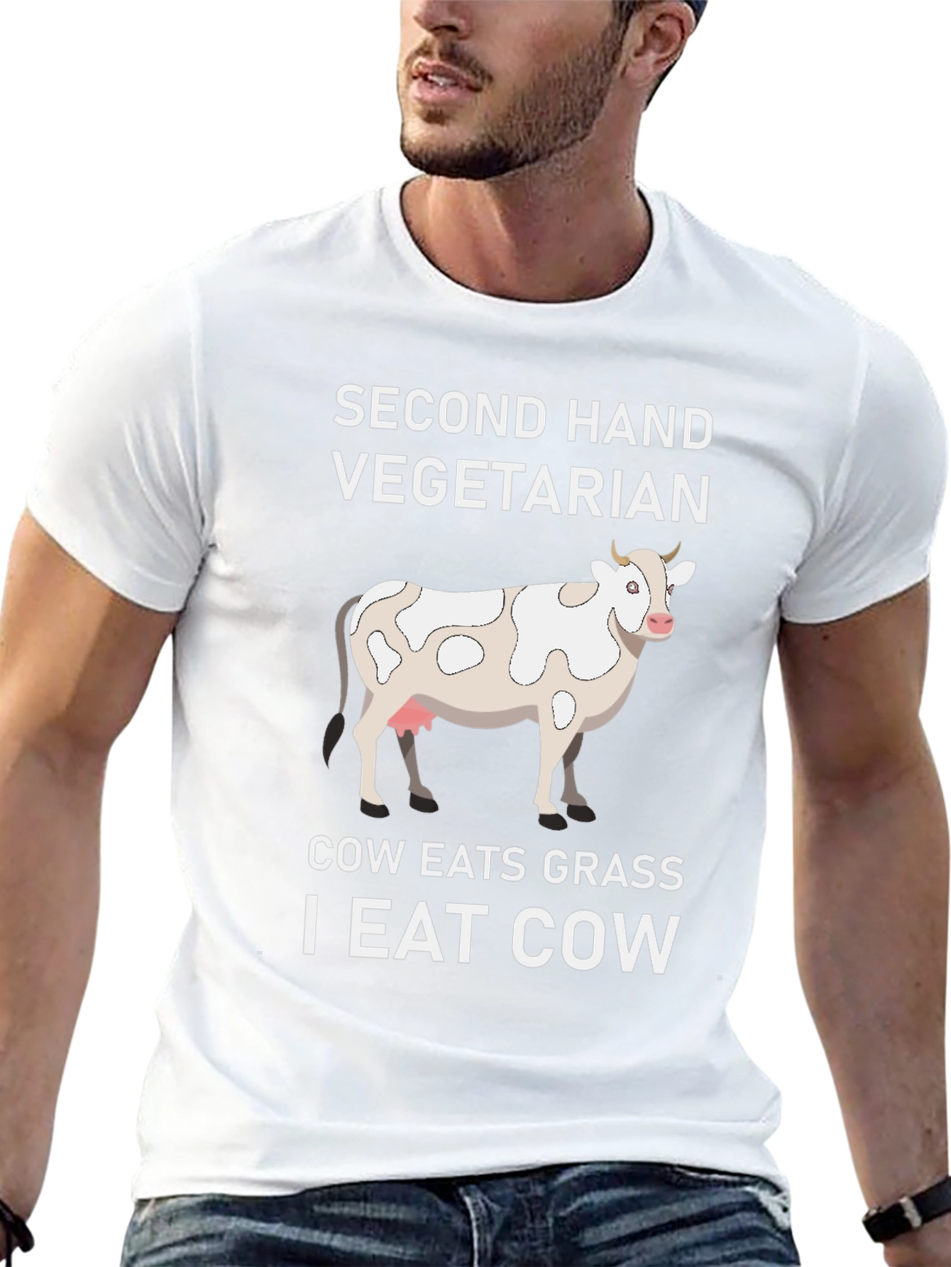Second Hand Vegetarian Cow Graphic Tee