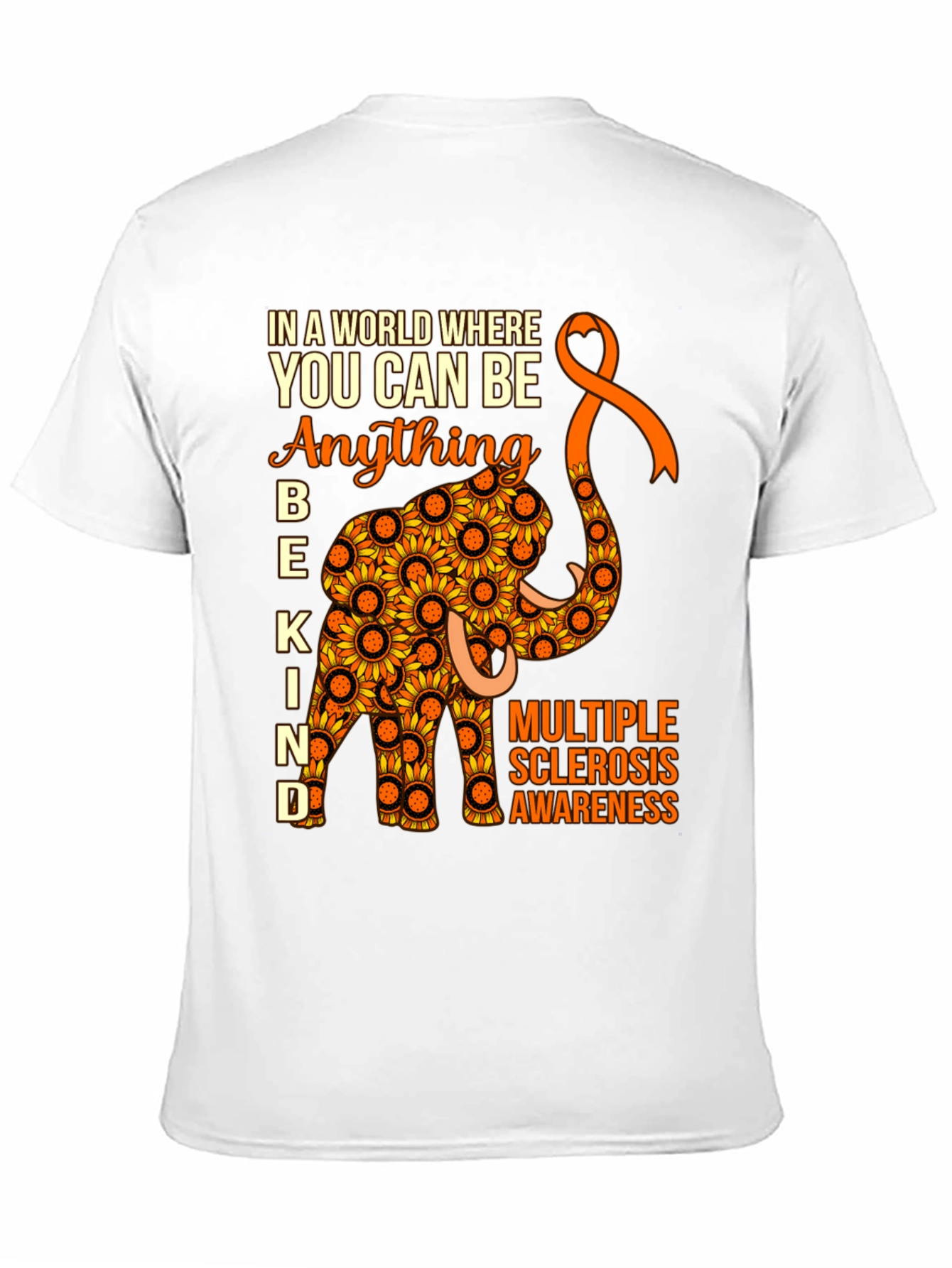 Multiple Sclerosis Awareness Sunflower Elephant T-Shirt
