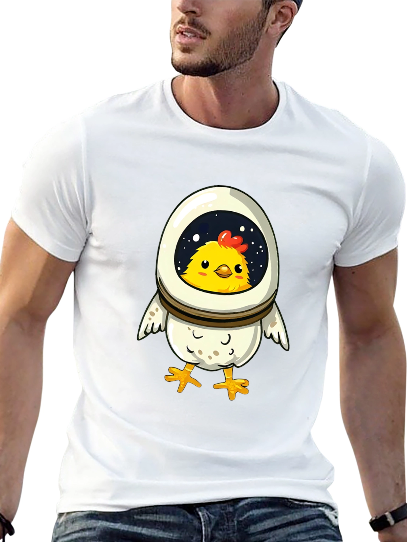 Astronaut Chicken T-Shirt - Fun Space Design