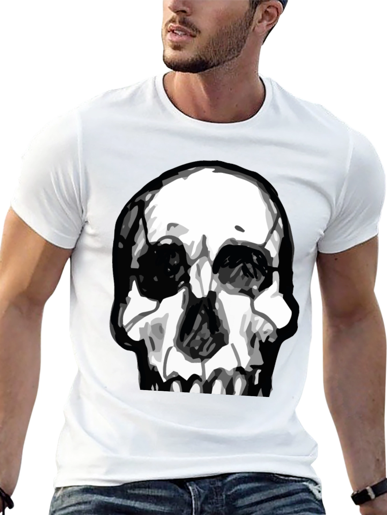 Skull Graphic T-Shirt - Black Cotton Tee