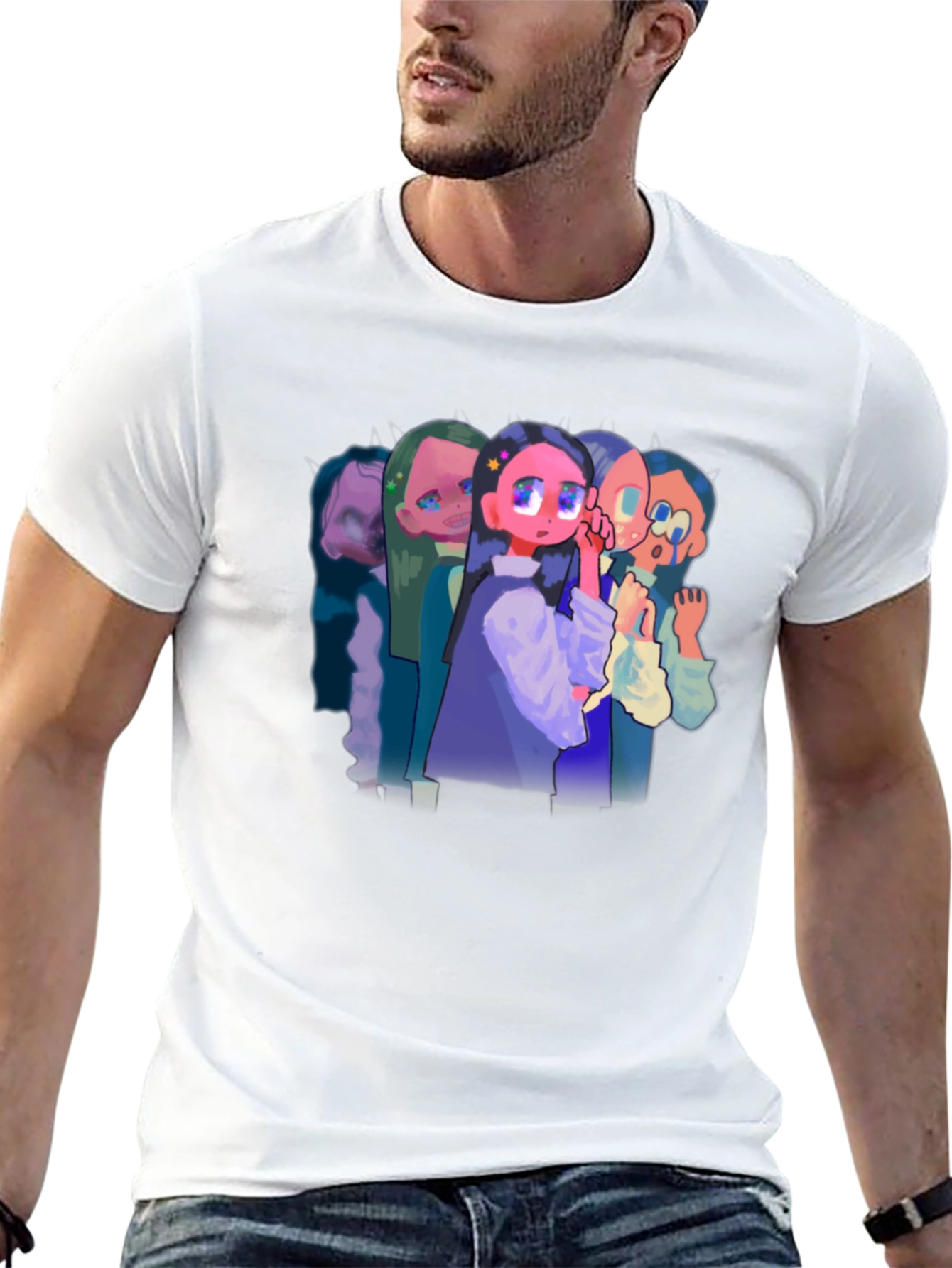 Anime Style Graphic Black T-Shirt