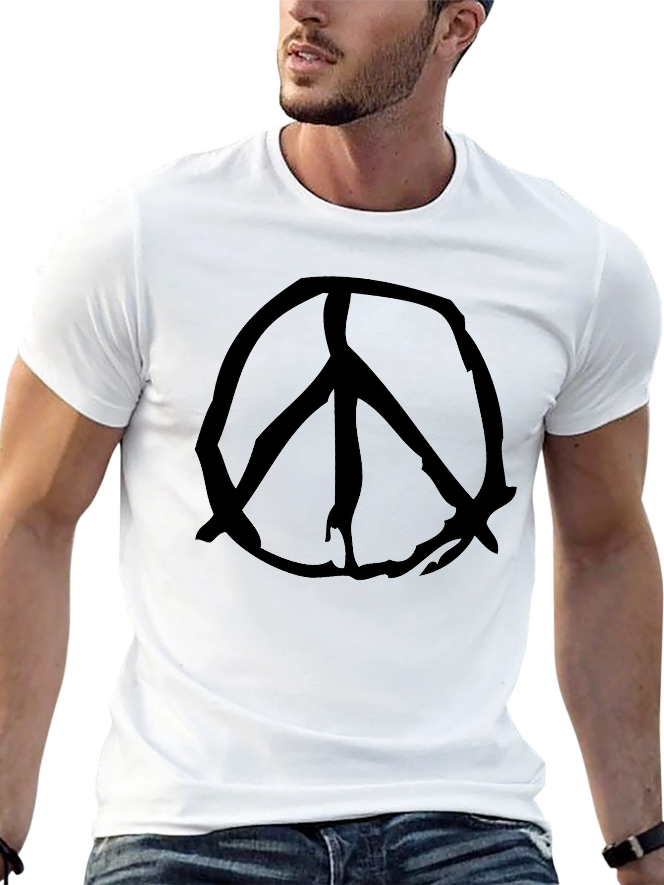 Black T-Shirt with Peace Sign