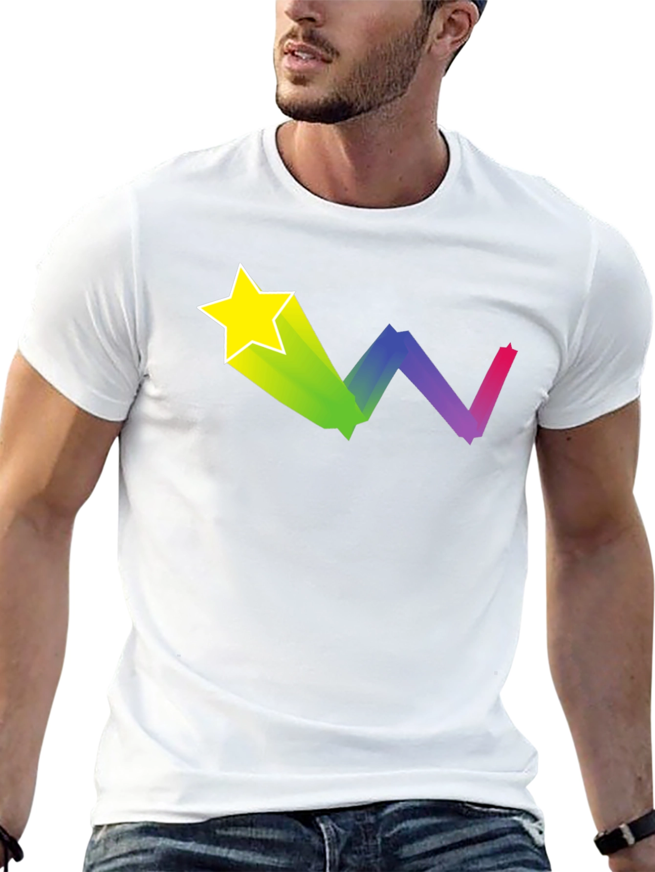 Starry Rainbow Trail Black T-Shirt