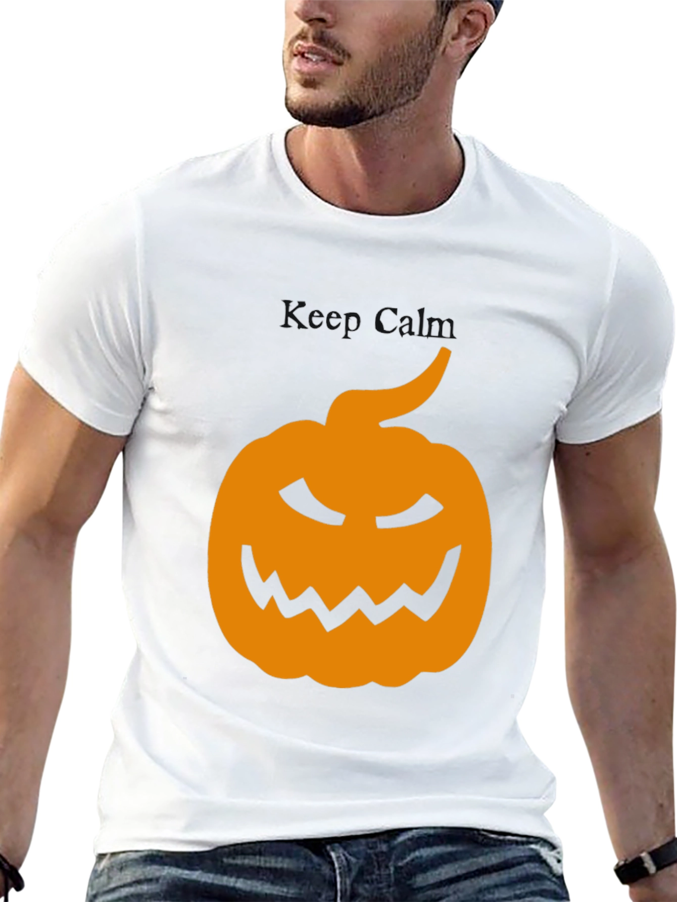 Halloween Pumpkin Graphic Tee - Mens Black T-Shirt