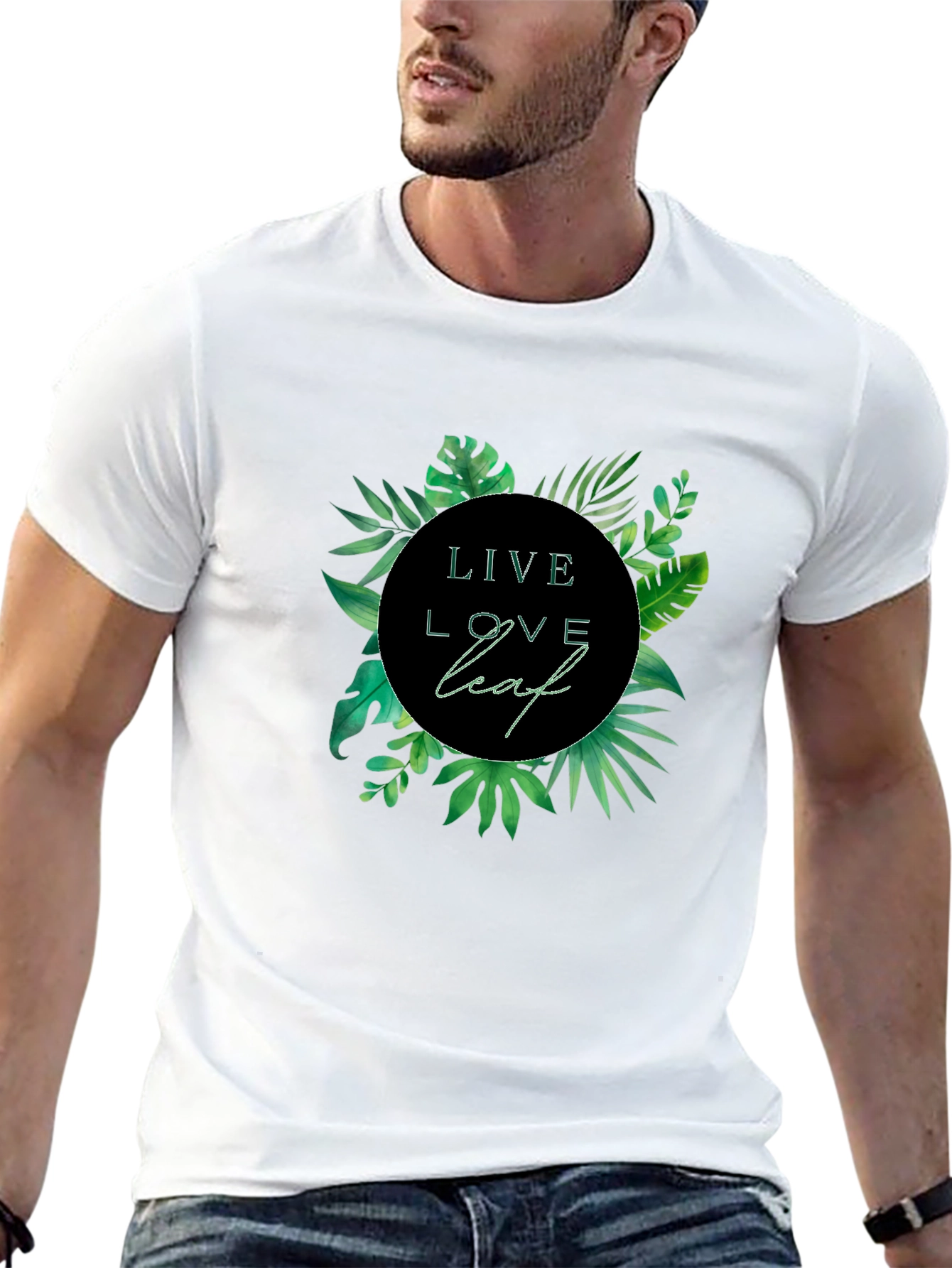 Live Love Leaf Graphic Tee - Nature Inspired Style
