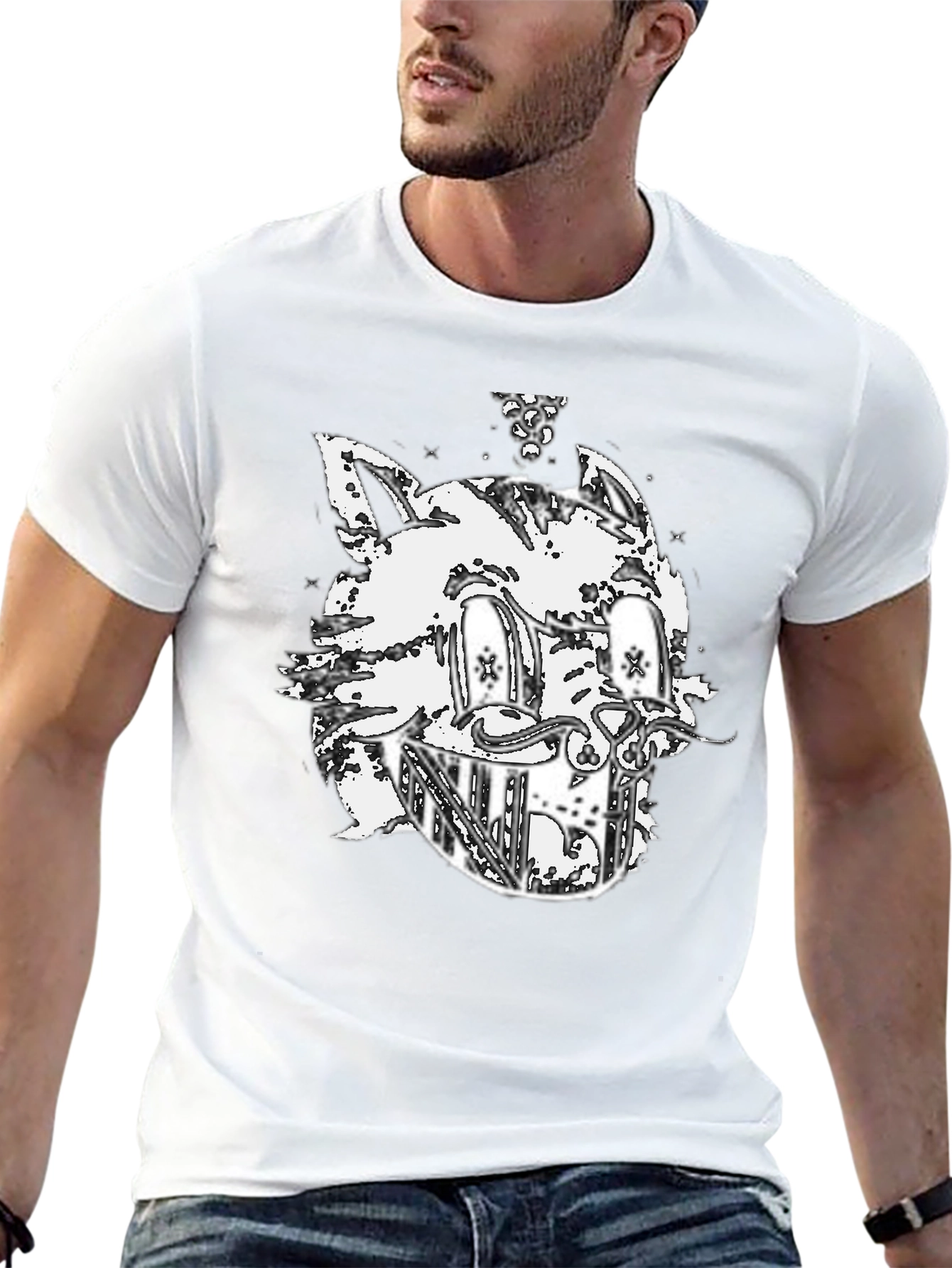 Cat Graphic Black T-Shirt