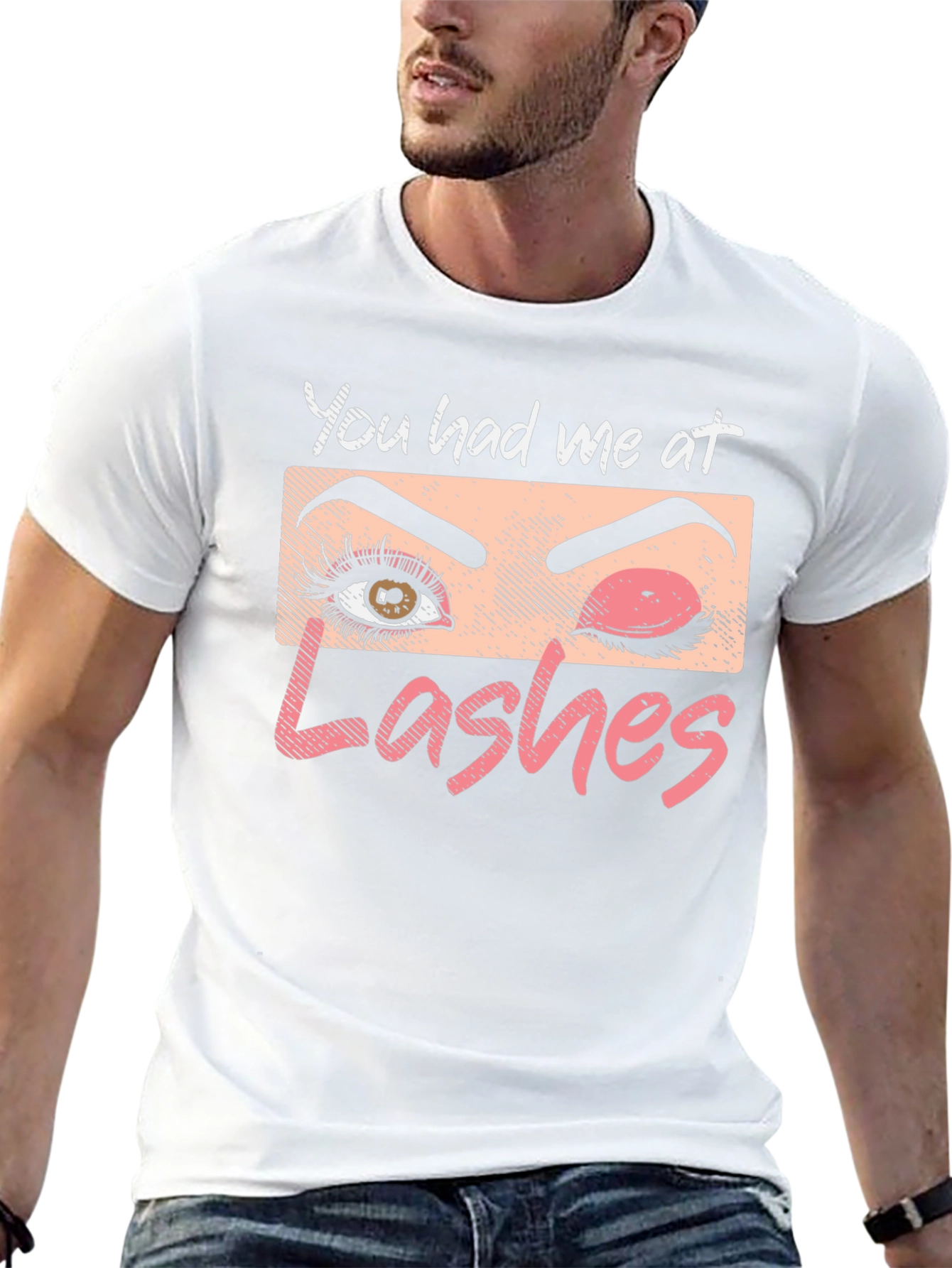 You Had Me At Lashes Graphic T-Shirt - Black