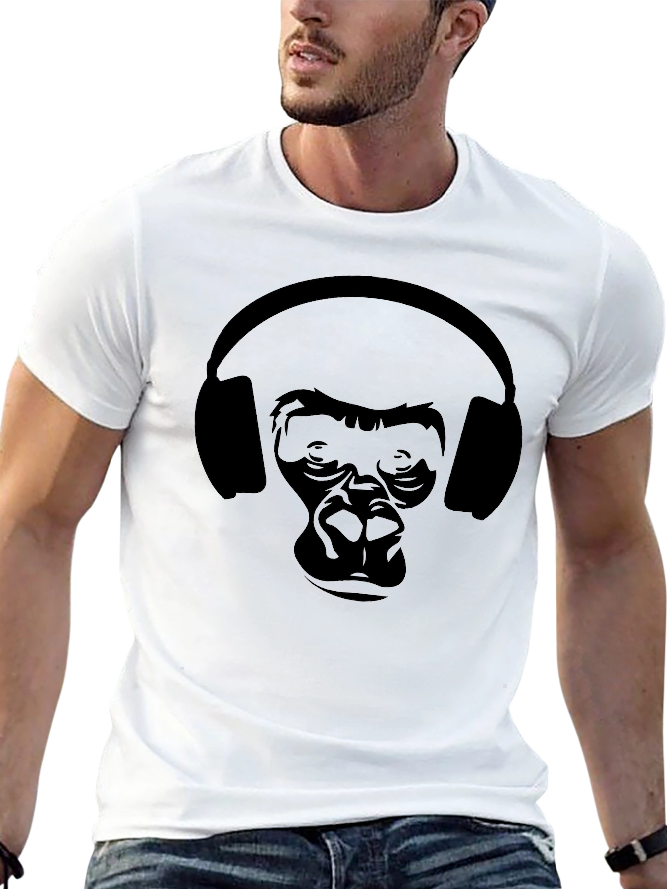 Gorilla Headphones Graphic T-Shirt