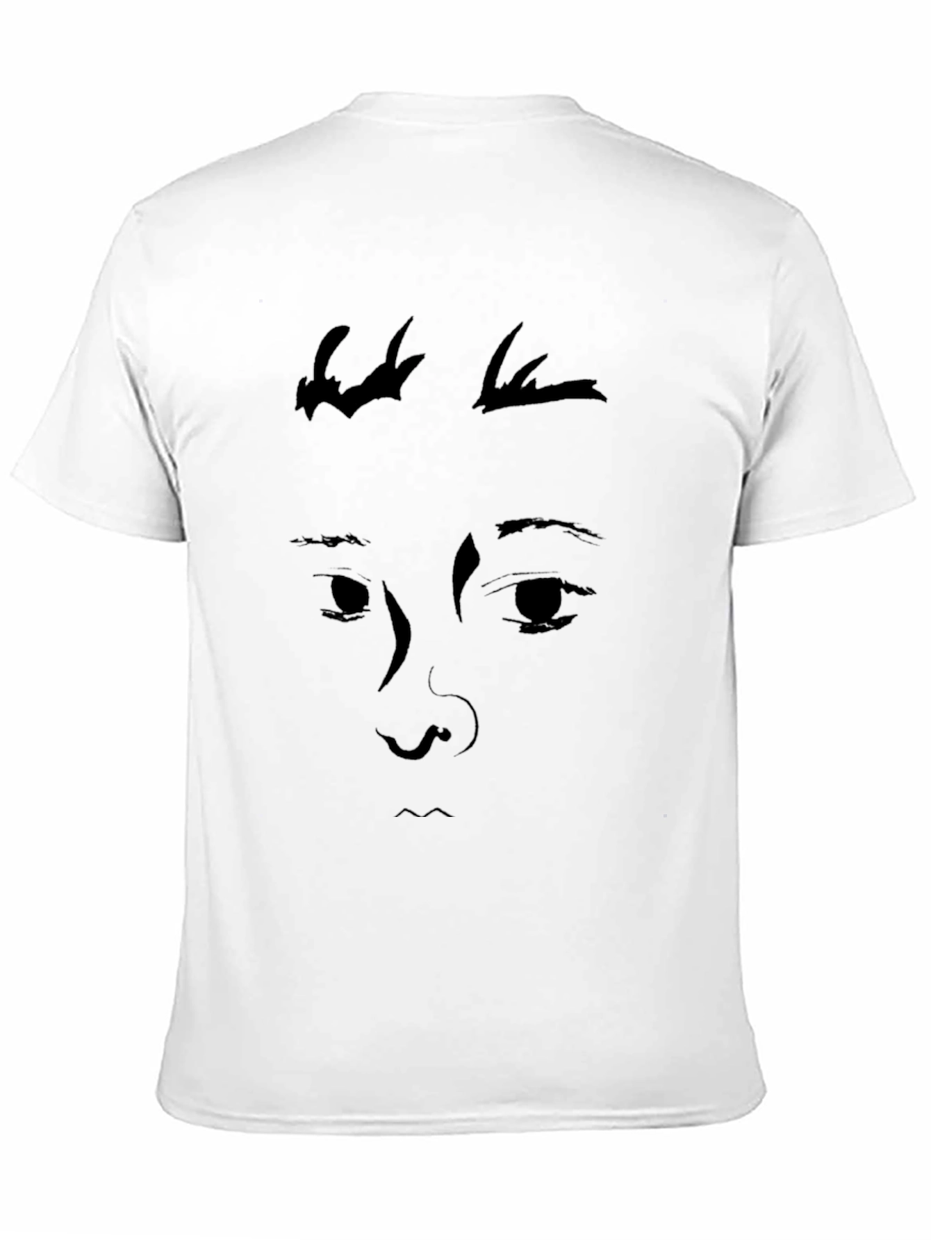 Abstract Face Graphic Black Tee