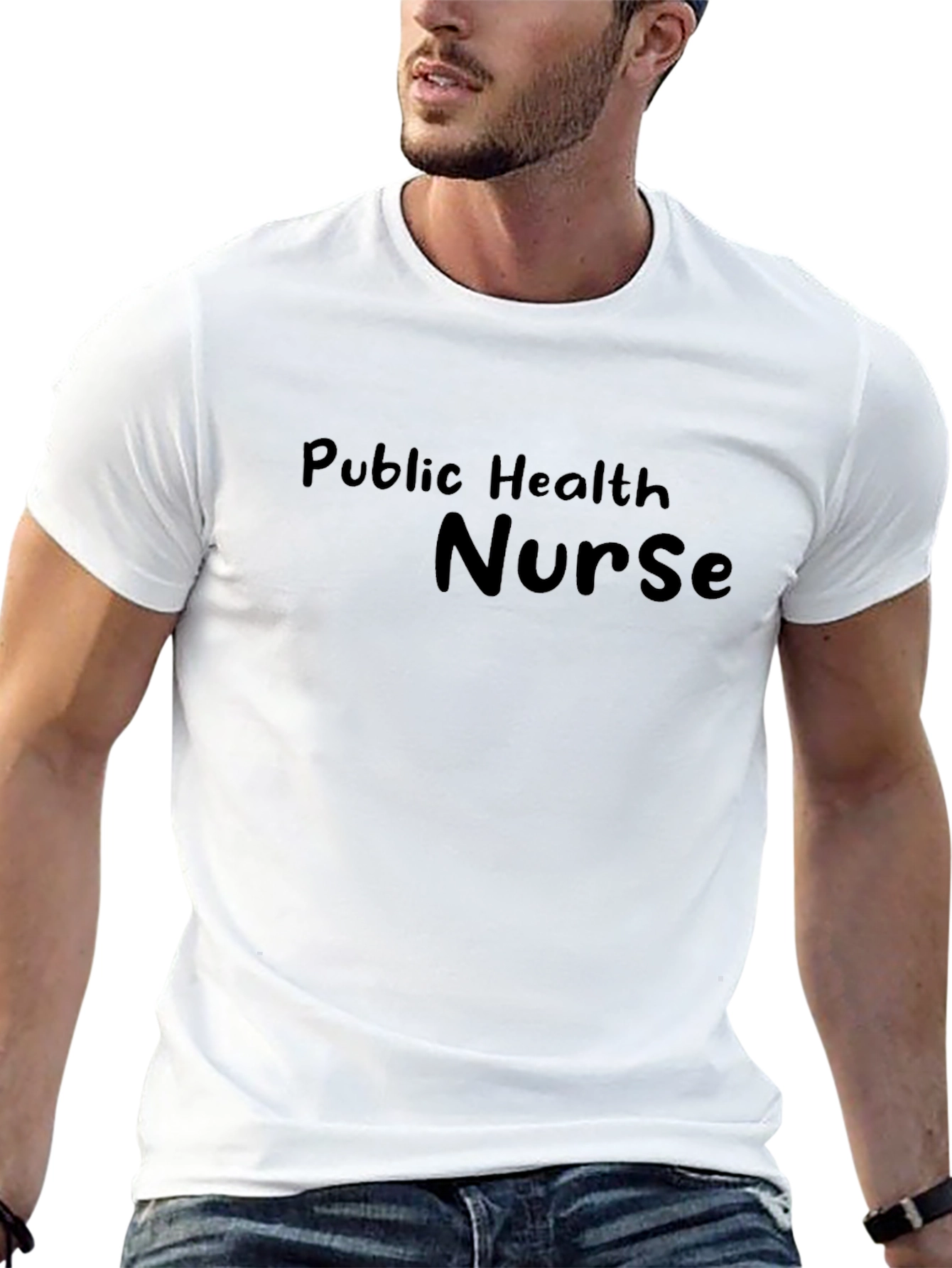 Public Health Nurse T-Shirt - Black Crew Neck