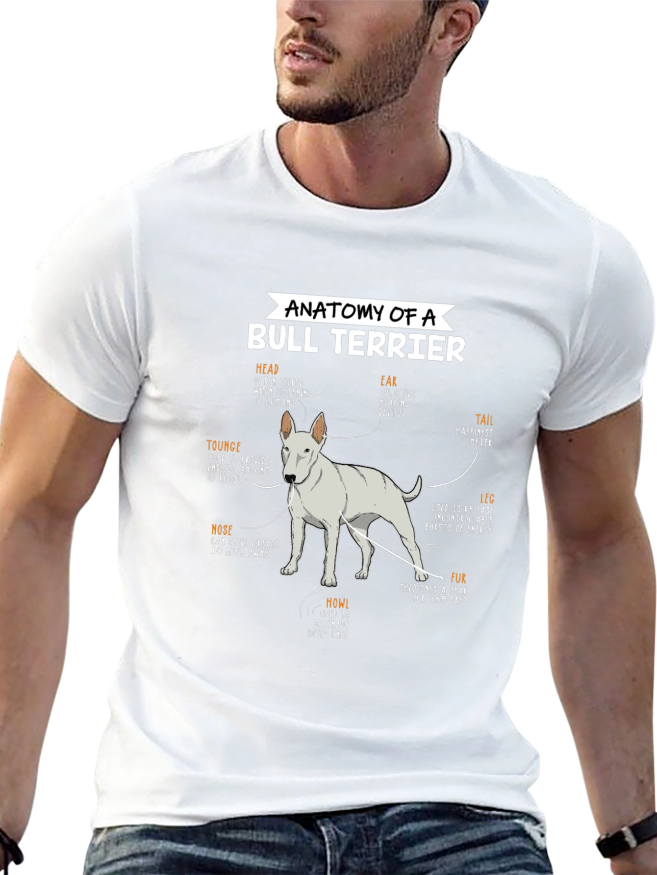 Anatomy of a Bull Terrier Black T-Shirt