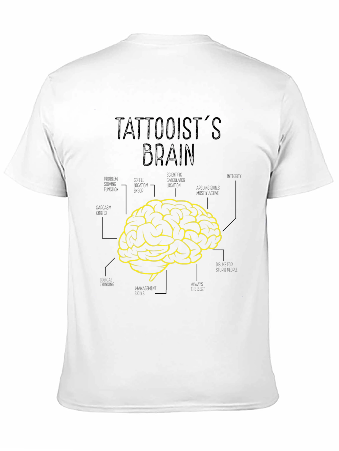 Tattooists Brain Graphic Tee - Black Cotton T-Shirt