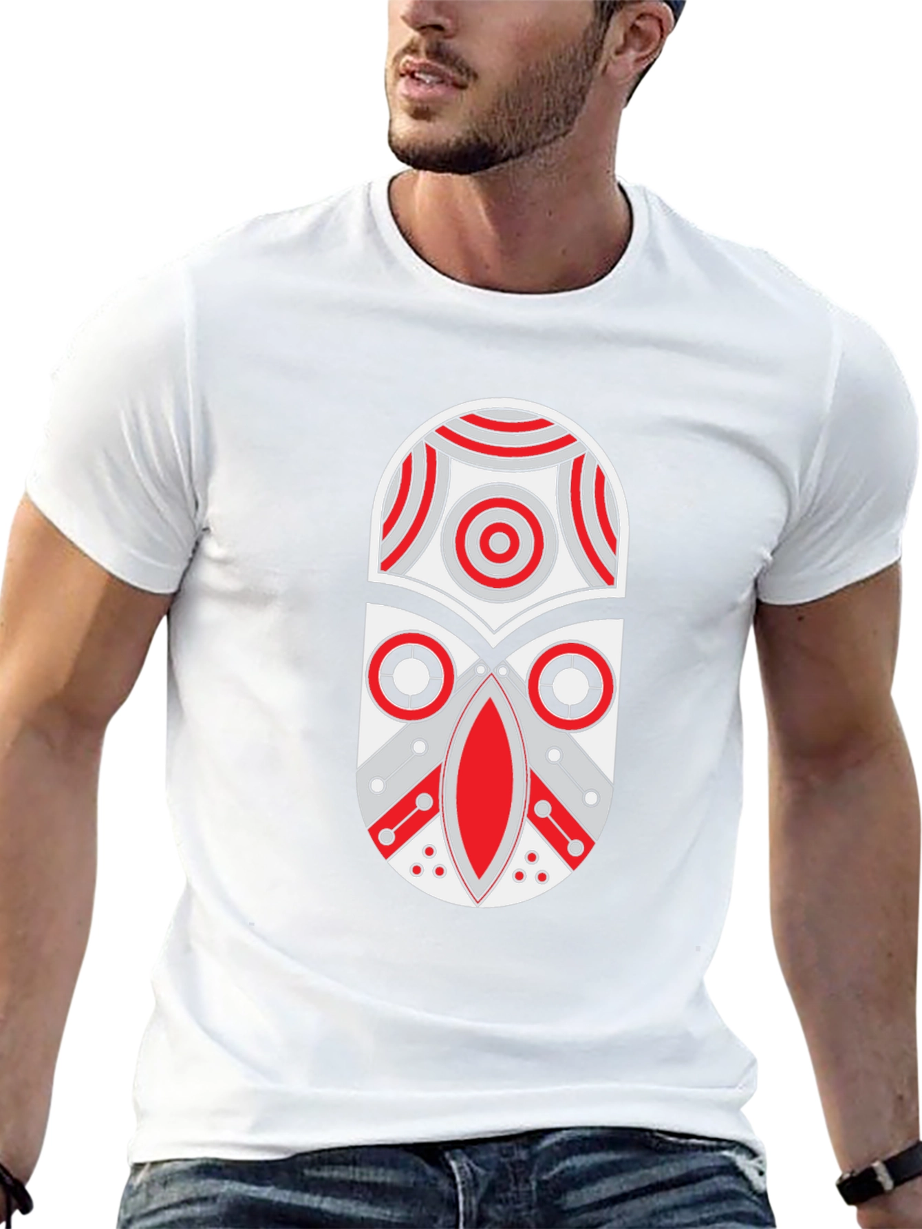 Tribal Mask Graphic Print T-Shirt