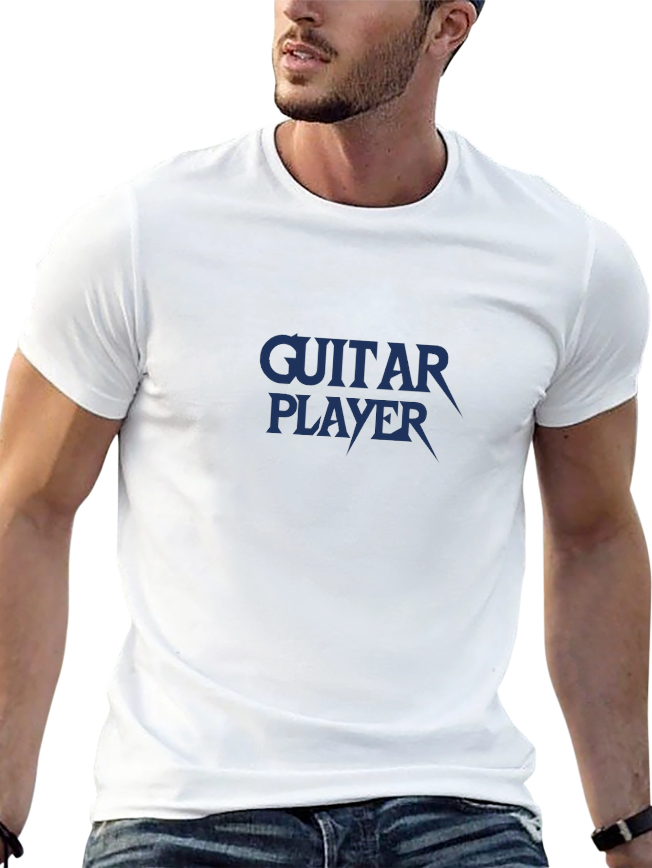 Guitar Player Graphic Tee - Black Cotton T-Shirt