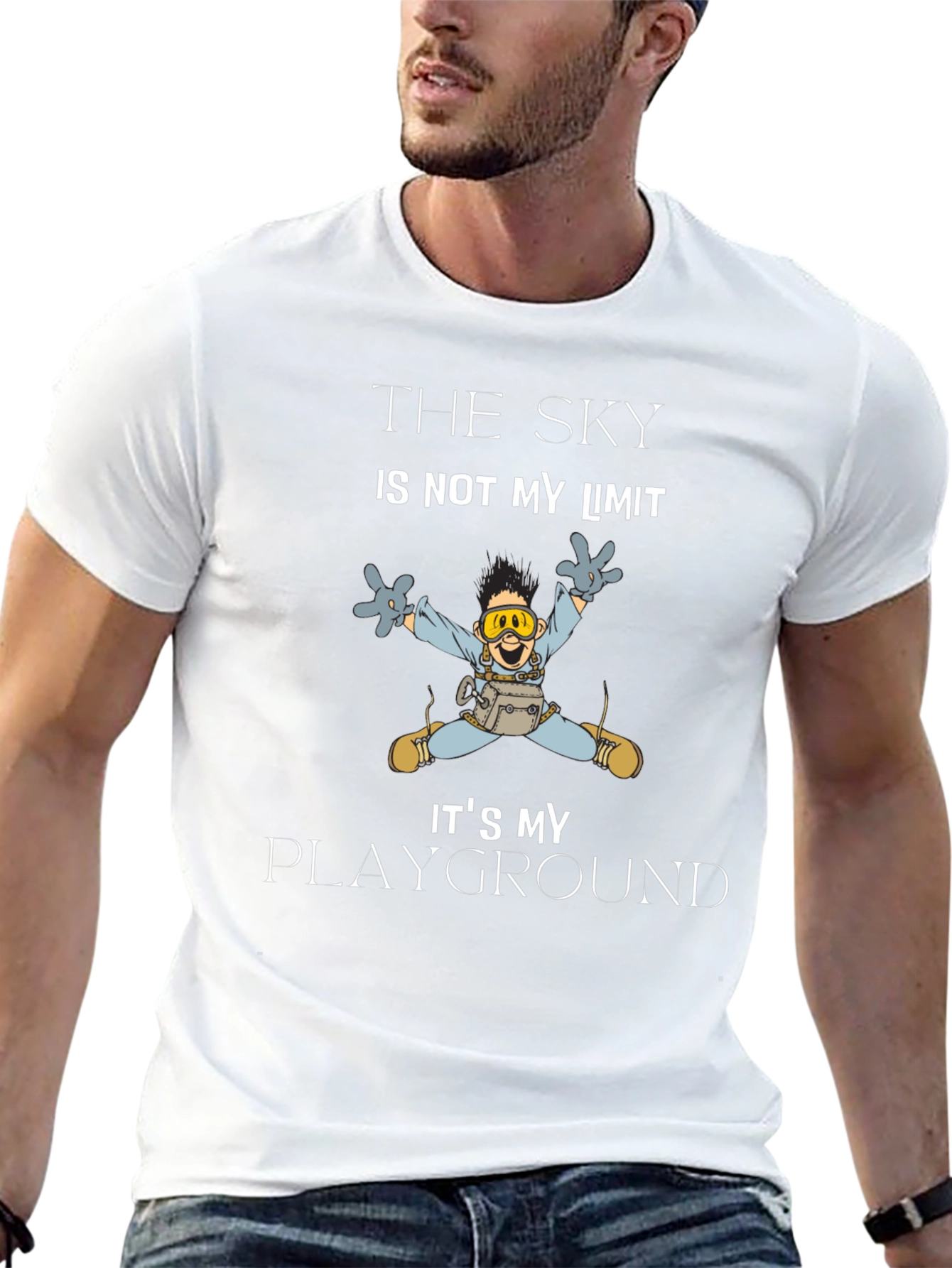 Skydiving Cartoon Graphic Tee