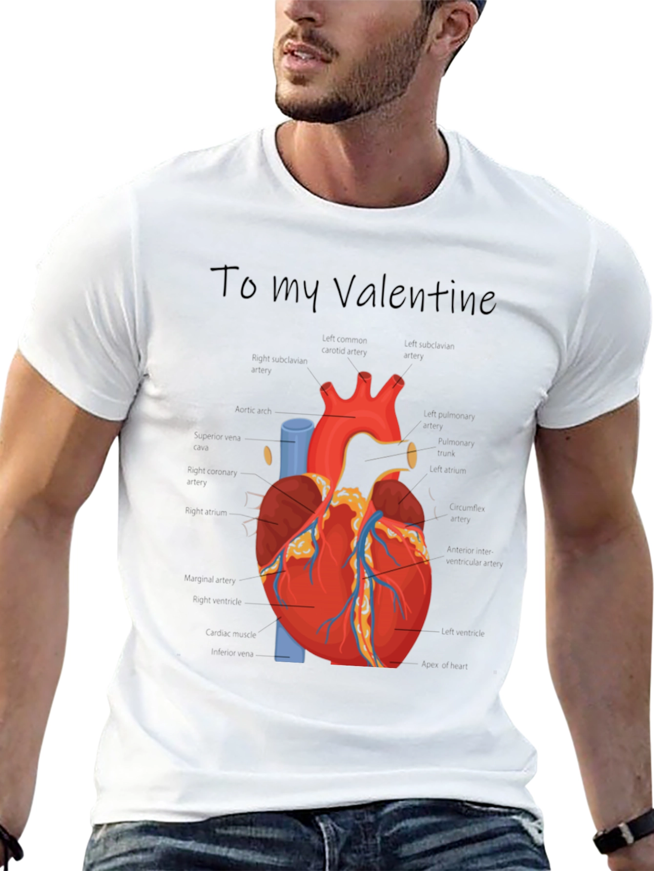 Anatomical Heart Valentines Day T-Shirt