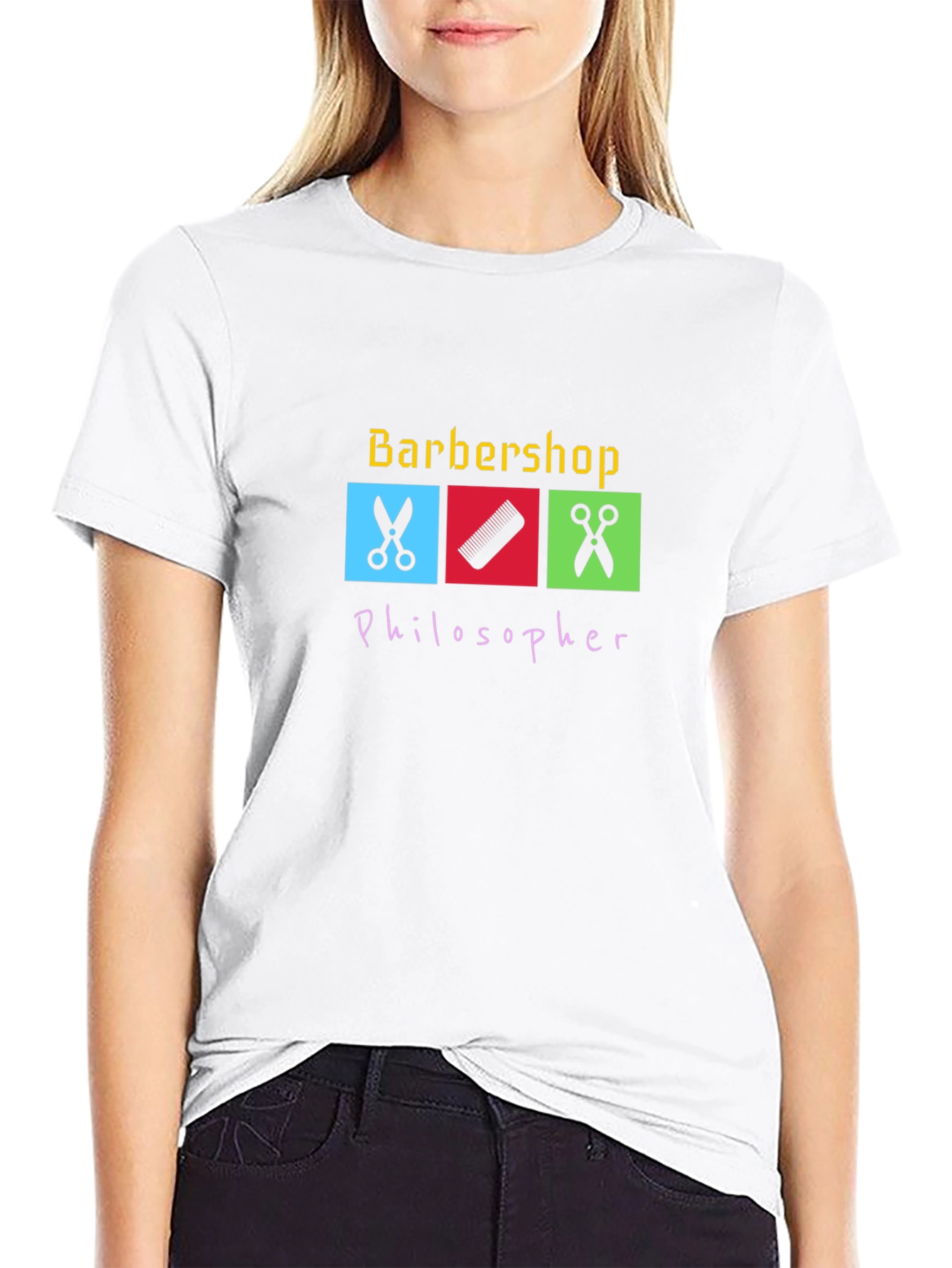 Barbershop Philosopher Black Graphic T-Shirt