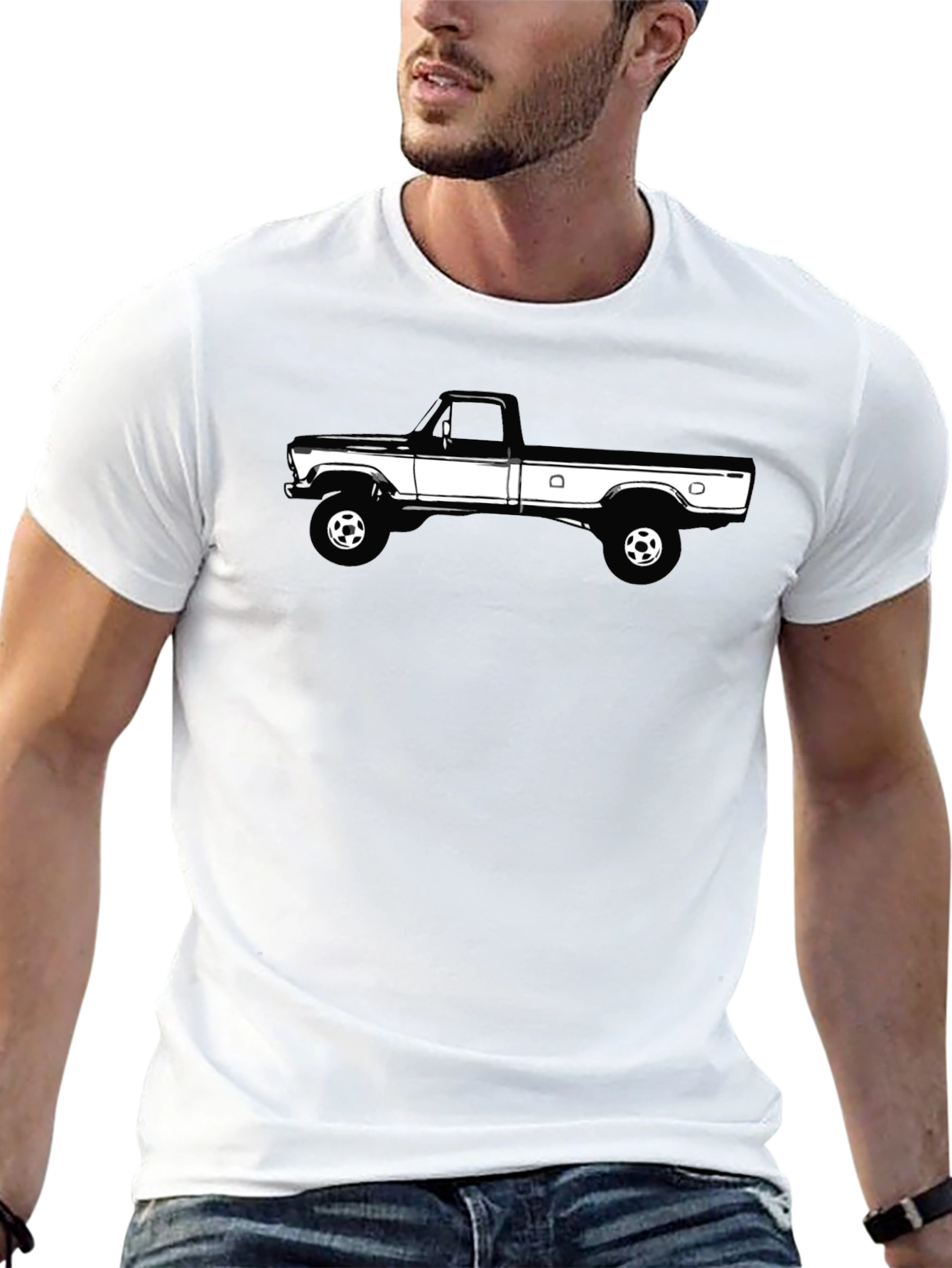 Black Truck Graphic T-Shirt for Men
