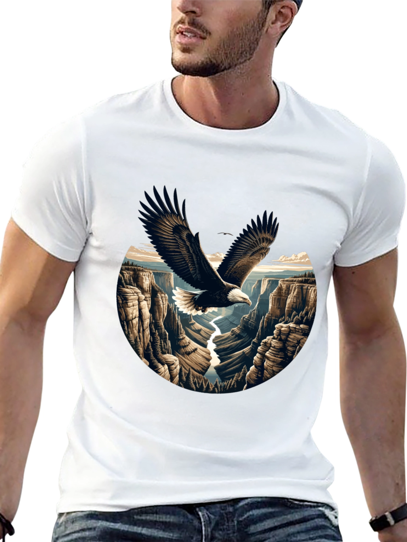 Eagle Canyon Graphic Tee - Black Cotton Blend