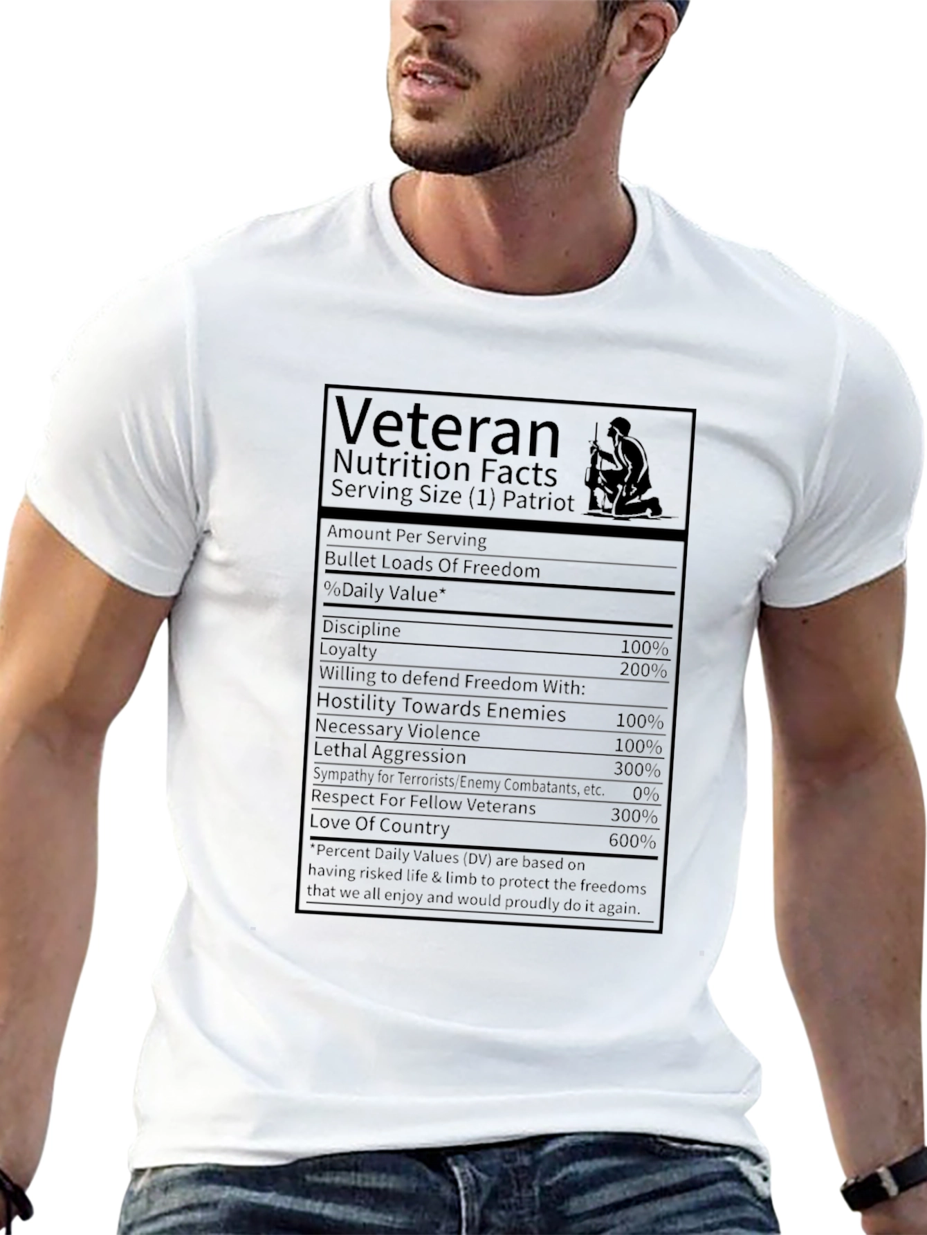 Veteran Nutrition Facts T-Shirt Patriot Pride