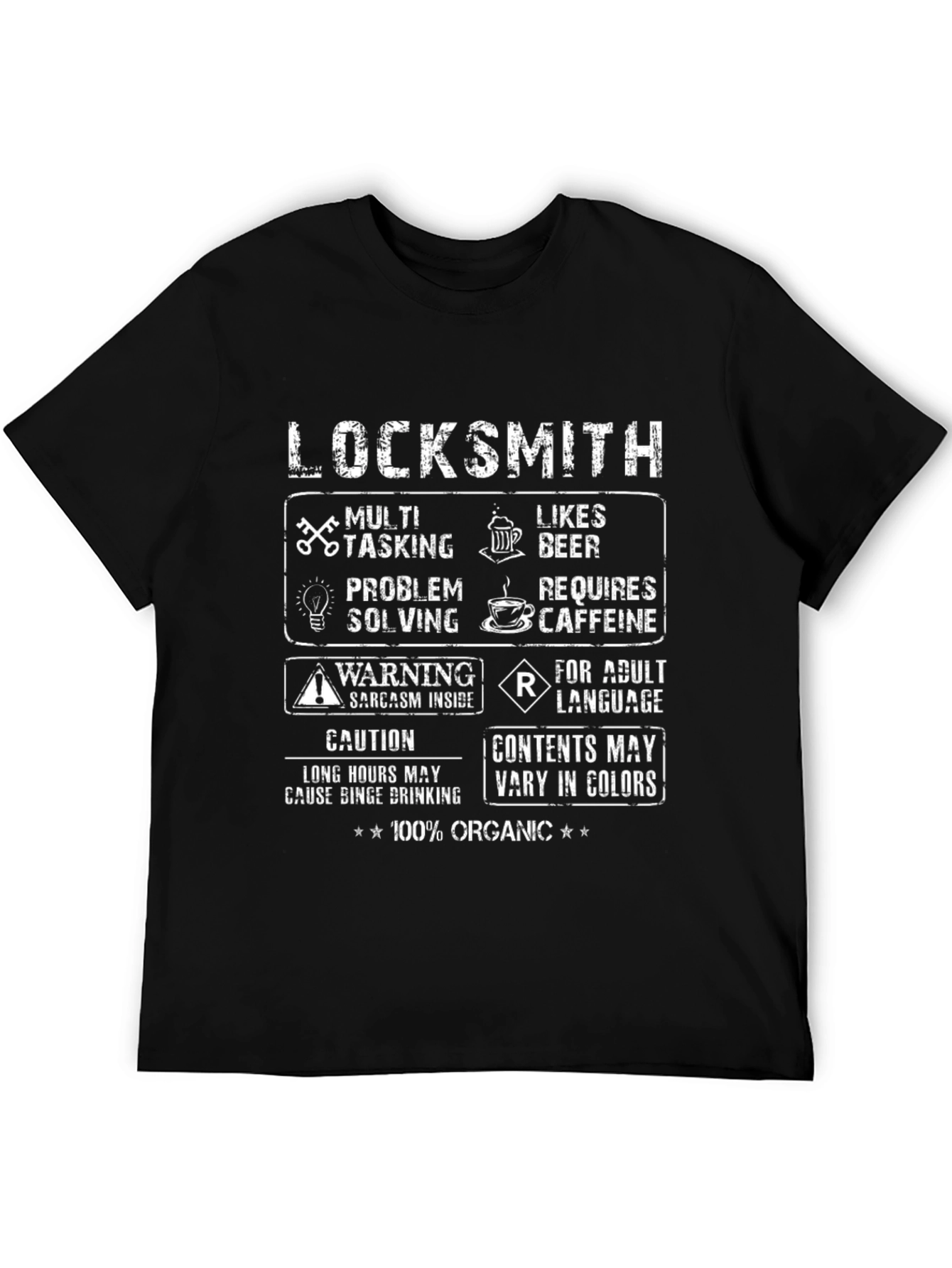 Locksmith T-Shirt: Multi-Tasking Likes Beer 100% Organic