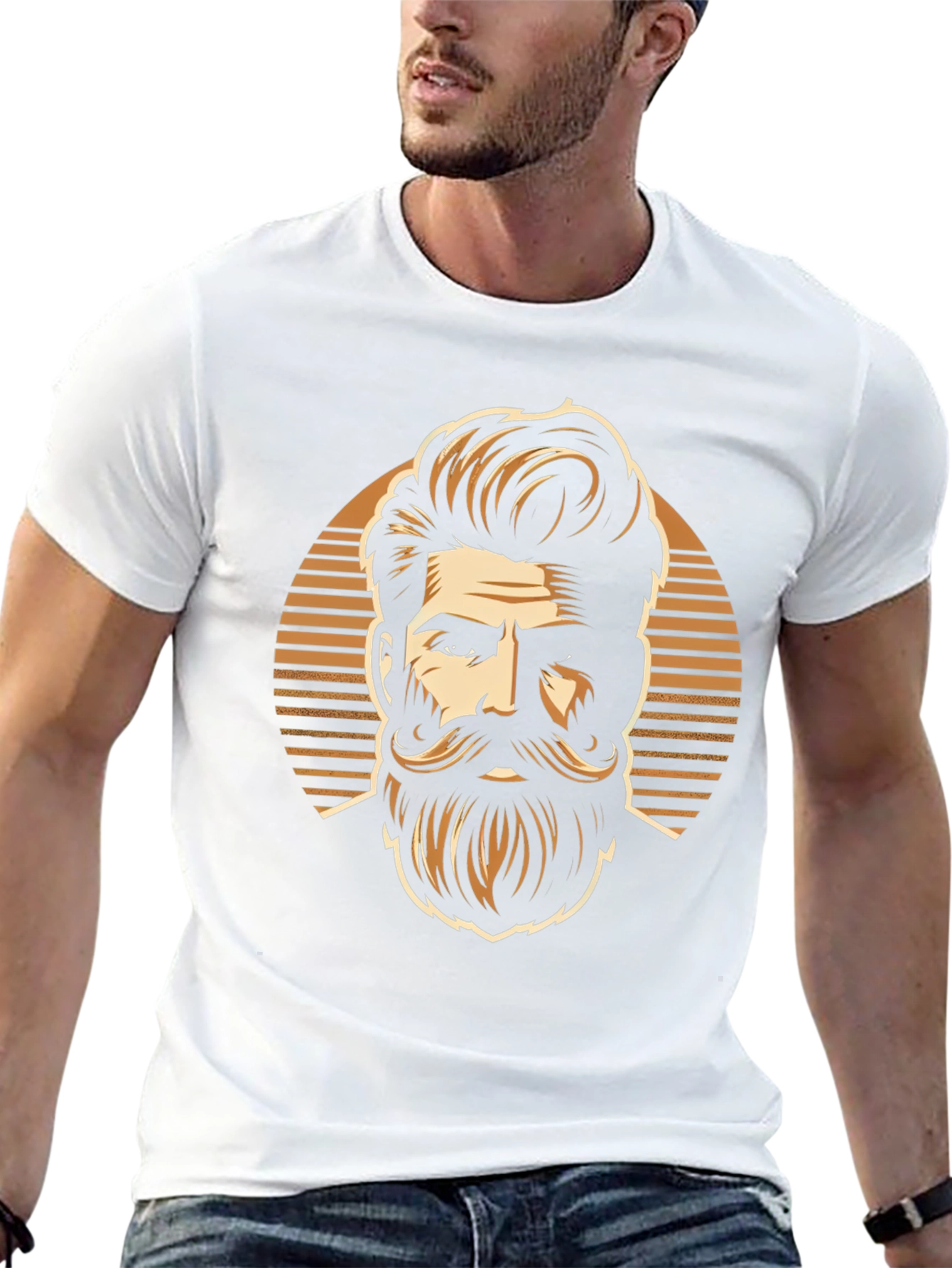 Bearded Man Graphic Tee - Stylish and Unique