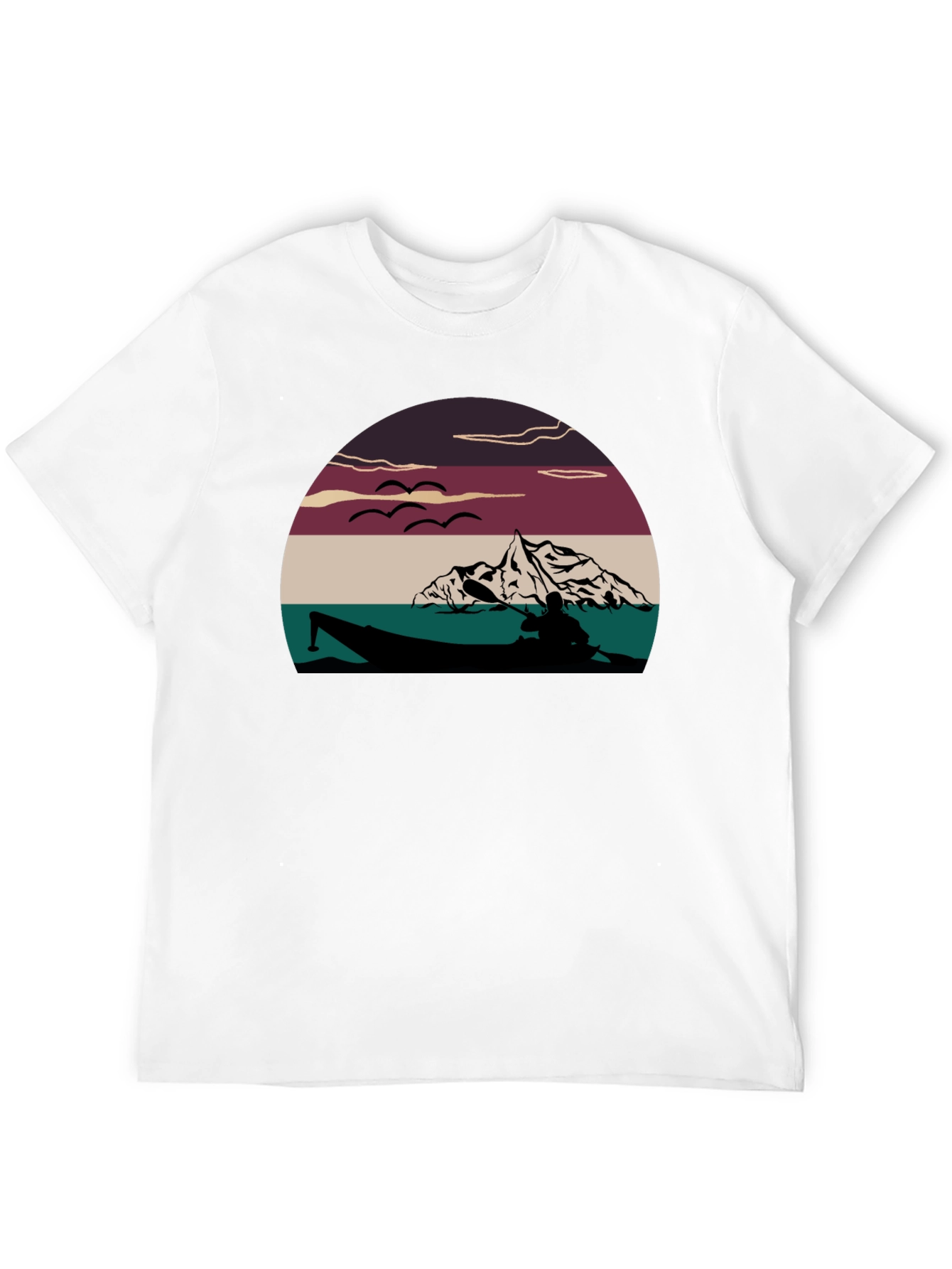Kayak Lake Sunset Graphic T-Shirt