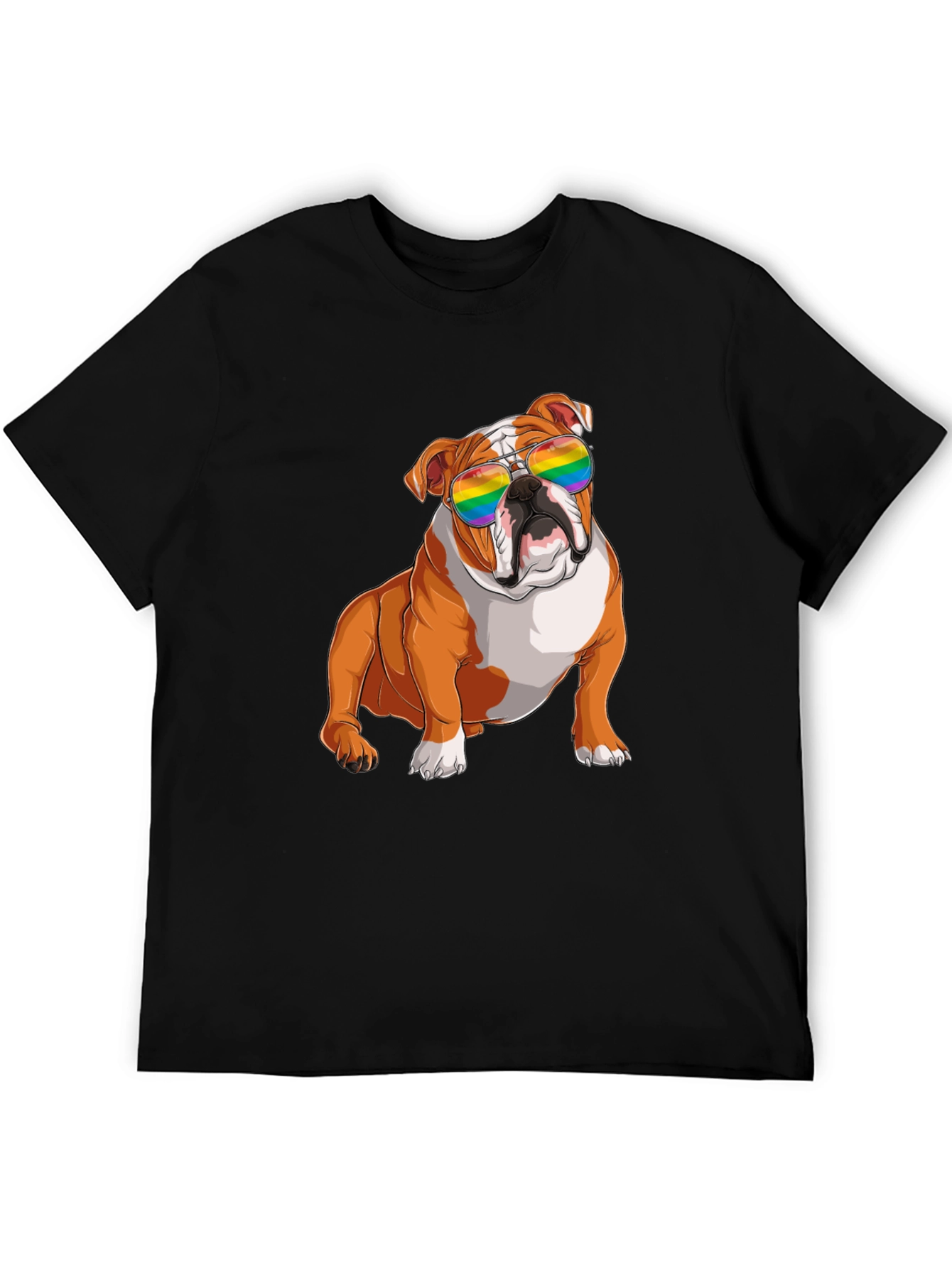 Bulldog Pride T-Shirt - Rainbow Sunglasses