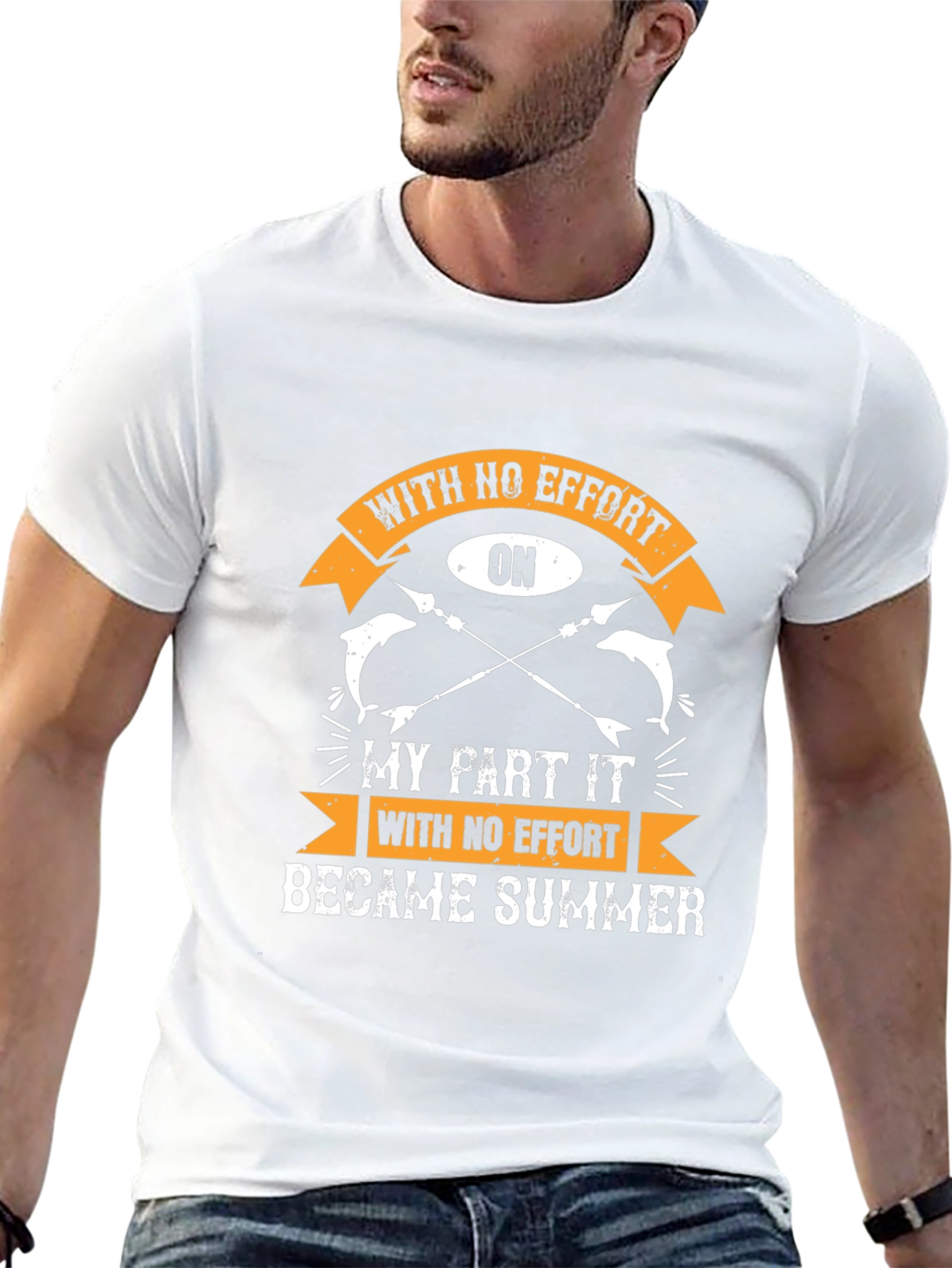With No Effort Summer T-Shirt Fishing Design