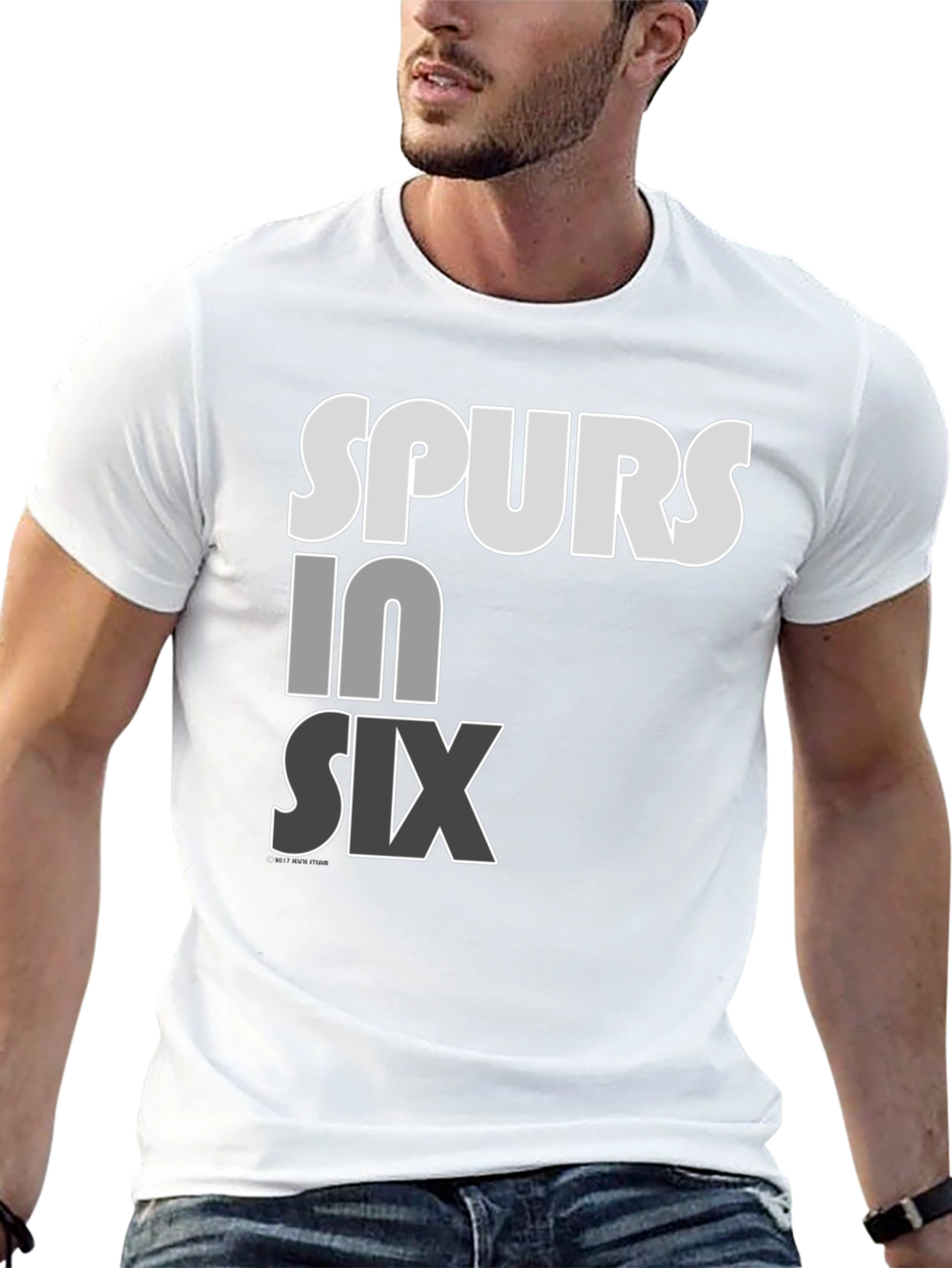Spurs in Six T-Shirt - Black Cotton Blend