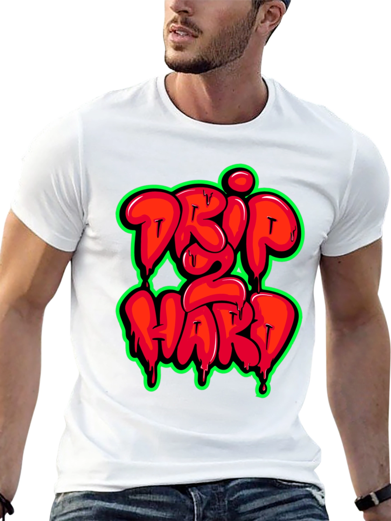 Drip 2 Hard Graphic Print T-Shirt