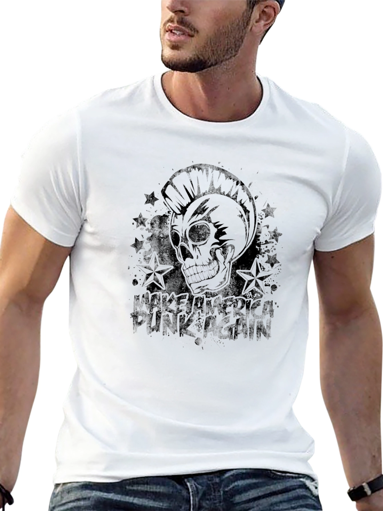 Punk Skull Graphic T-Shirt - Make America Punk Again