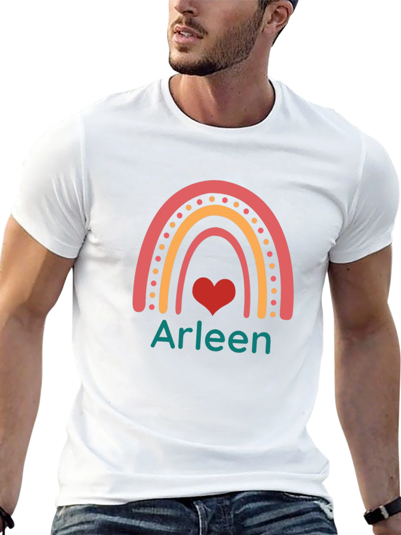 Arleen Rainbow Heart T-Shirt - Black