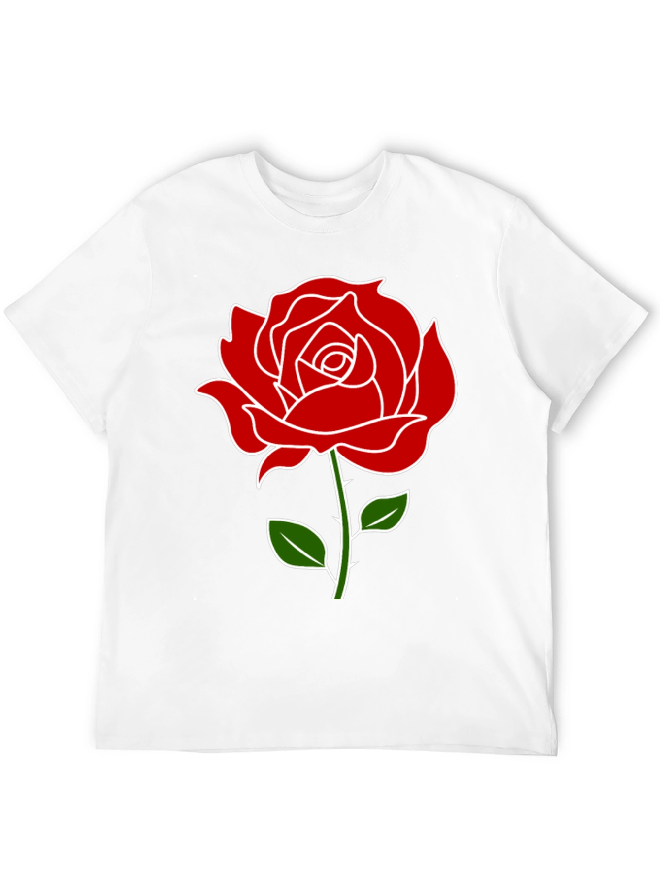 Rose Graphic Tee - Black Casual T-Shirt