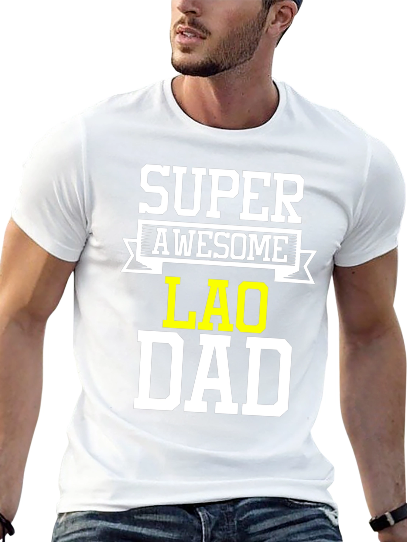 Super Awesome Lao Dad T-Shirt - Fathers Day Gift