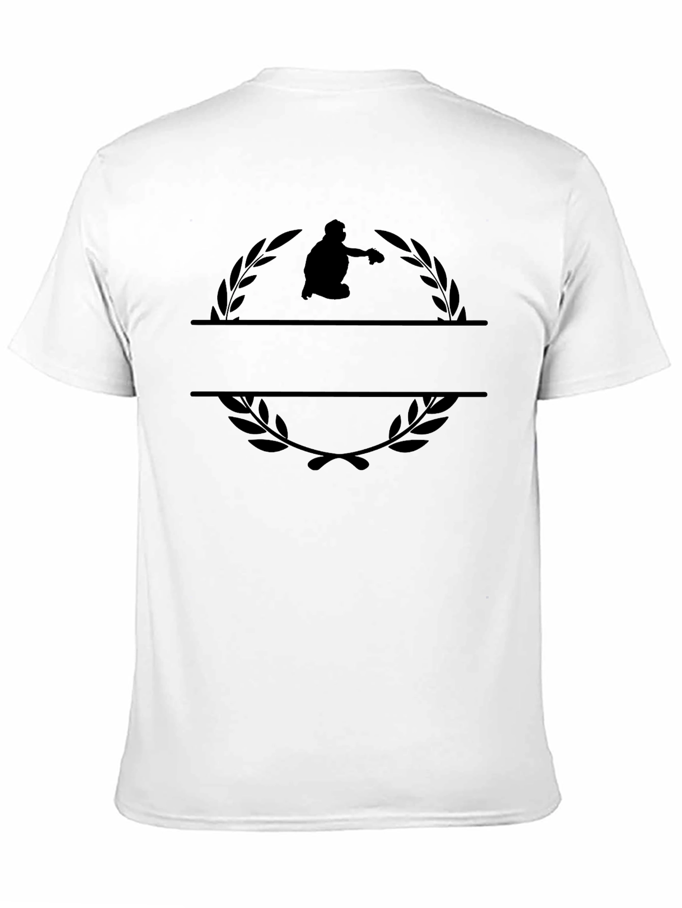Customizable Silhouette Wreath T-Shirt - Black