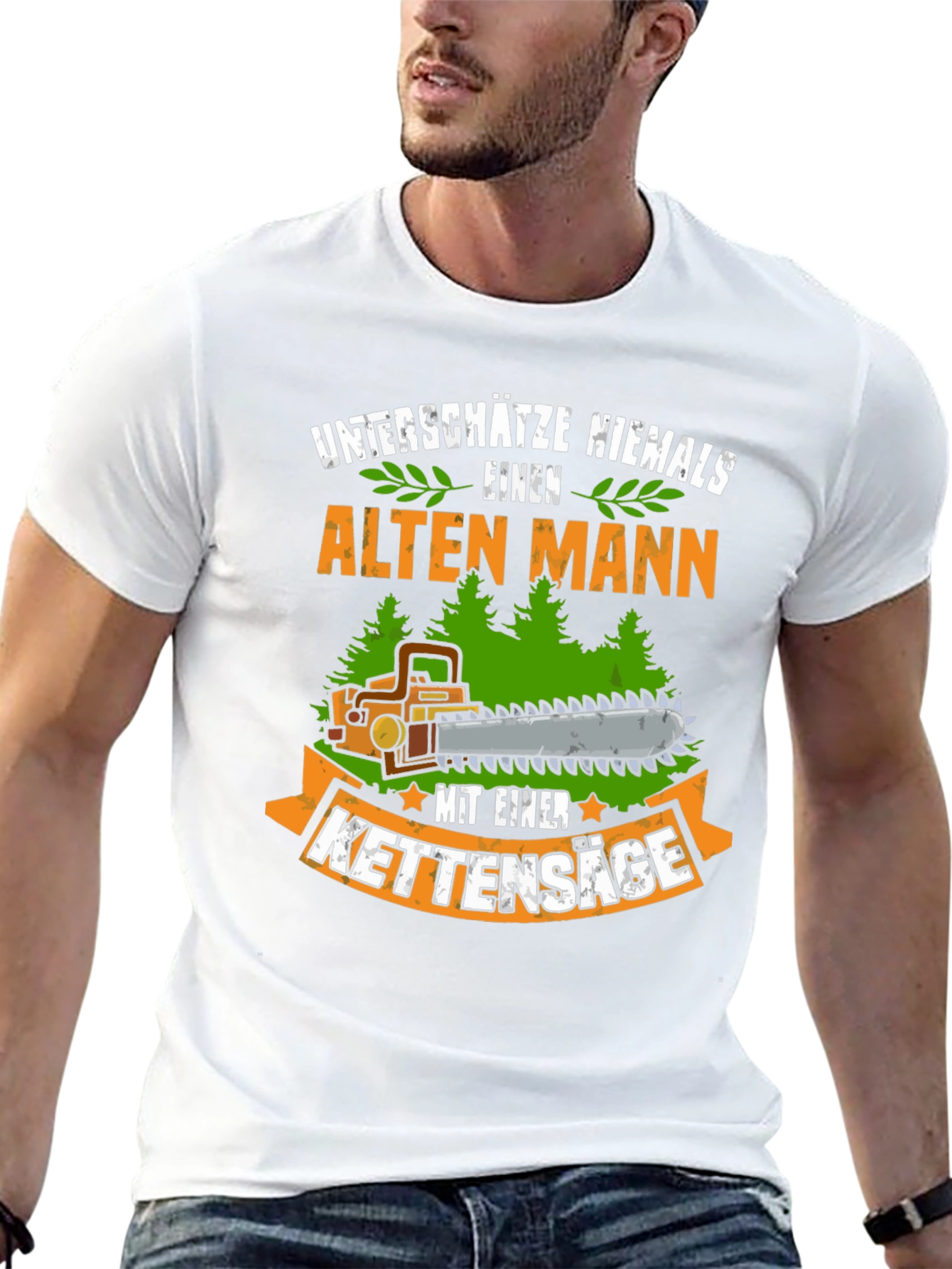 Funny German Old Man Chainsaw T-Shirt