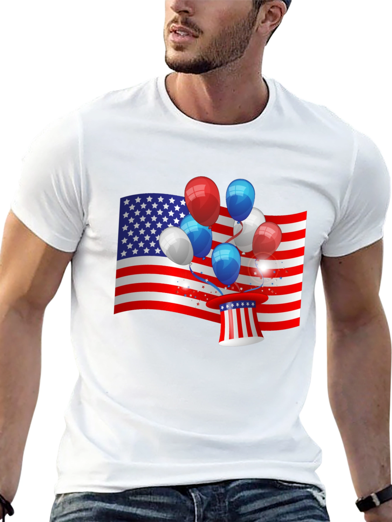 Patriotic Balloon USA Flag T-Shirt