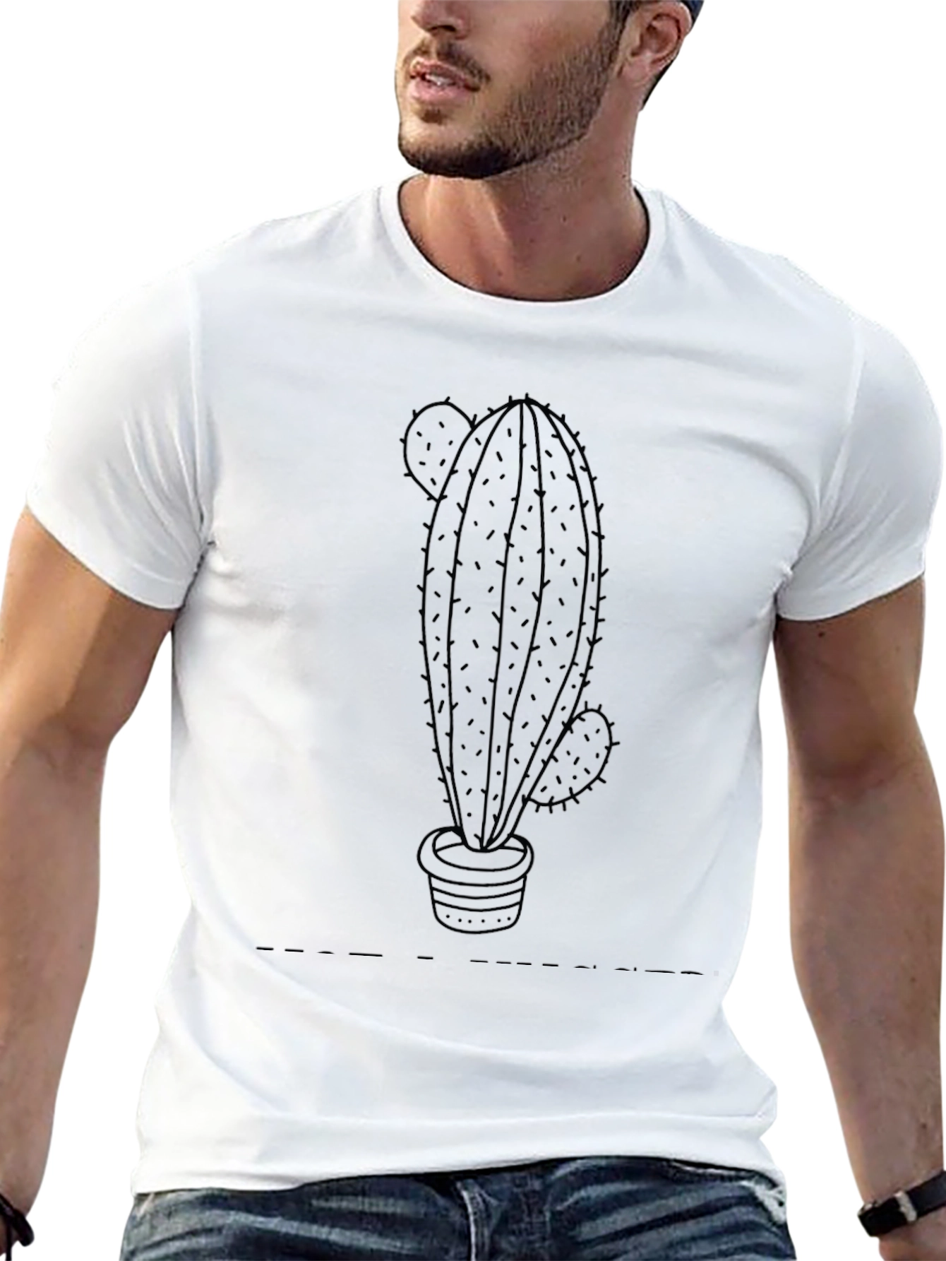 Cactus Graphic Tee - Stylish Black T-Shirt