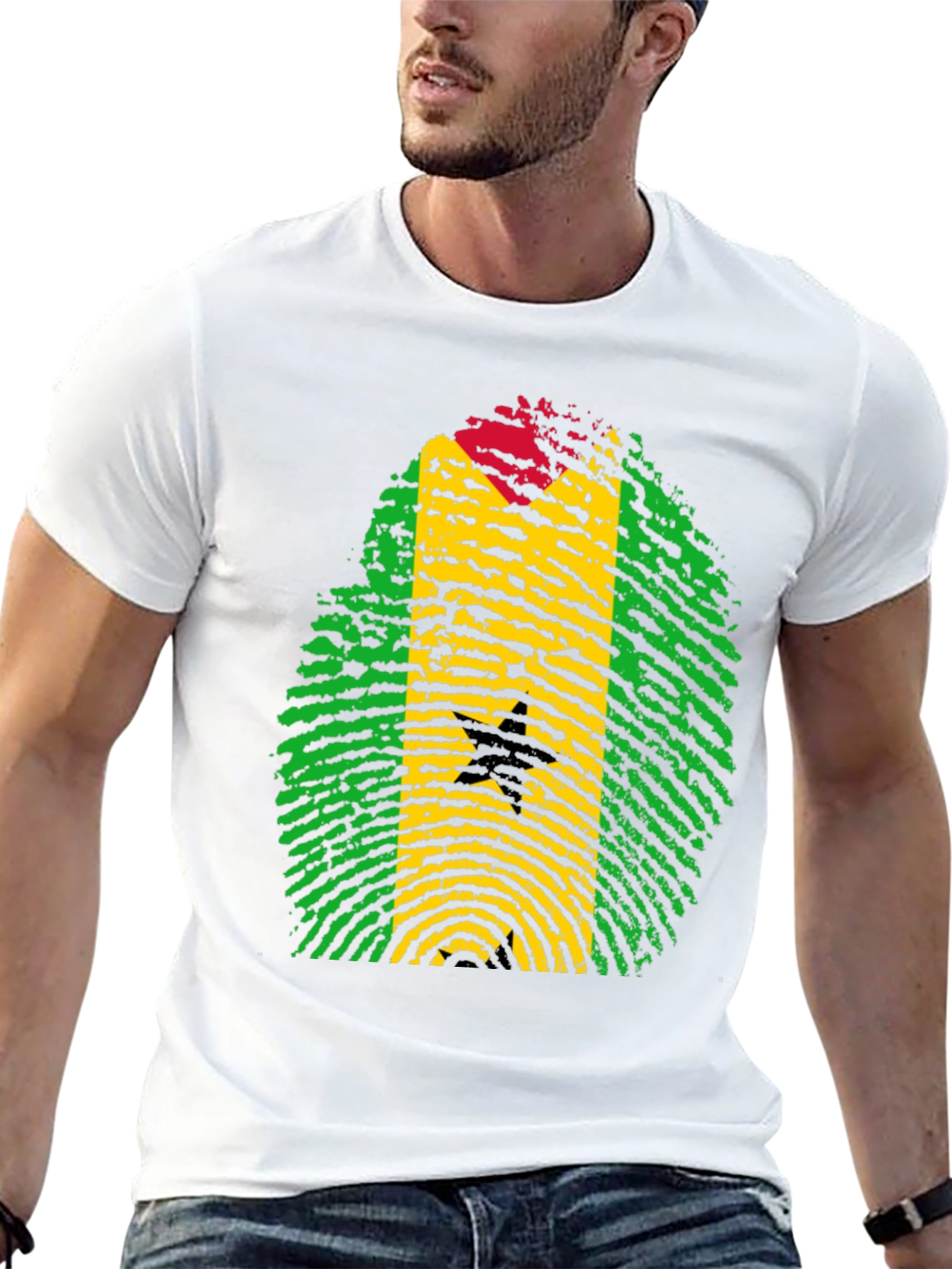 Ghana Flag Fingerprint T-Shirt
