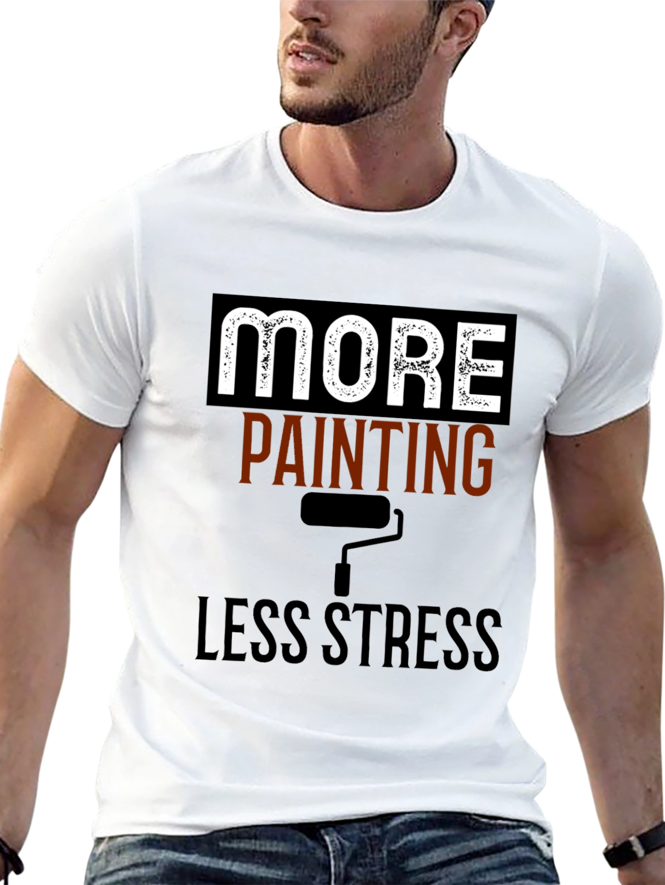 More Painting Less Stress T-Shirt - Painters Tee