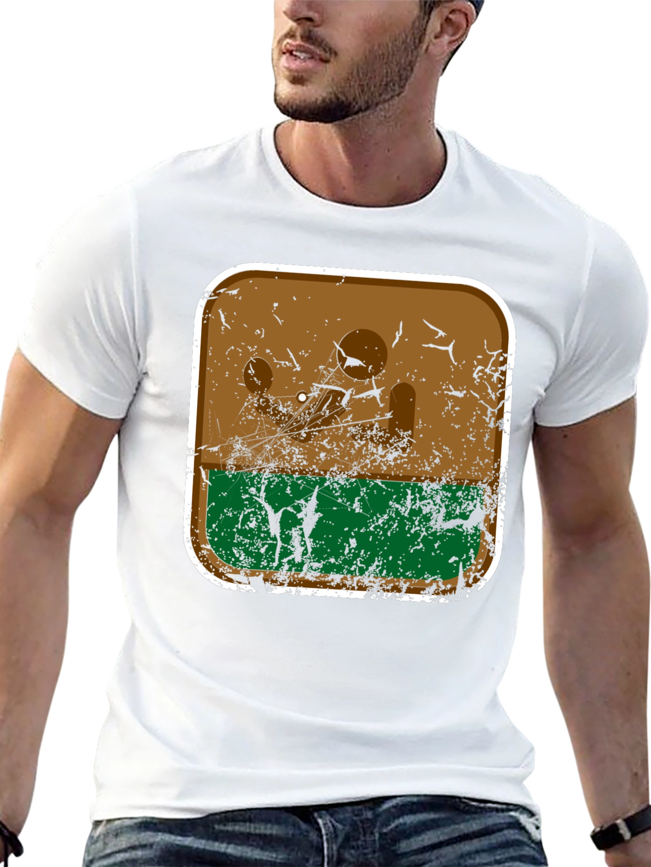Retro Desert Landscape Graphic Tee - Black Cotton Blend