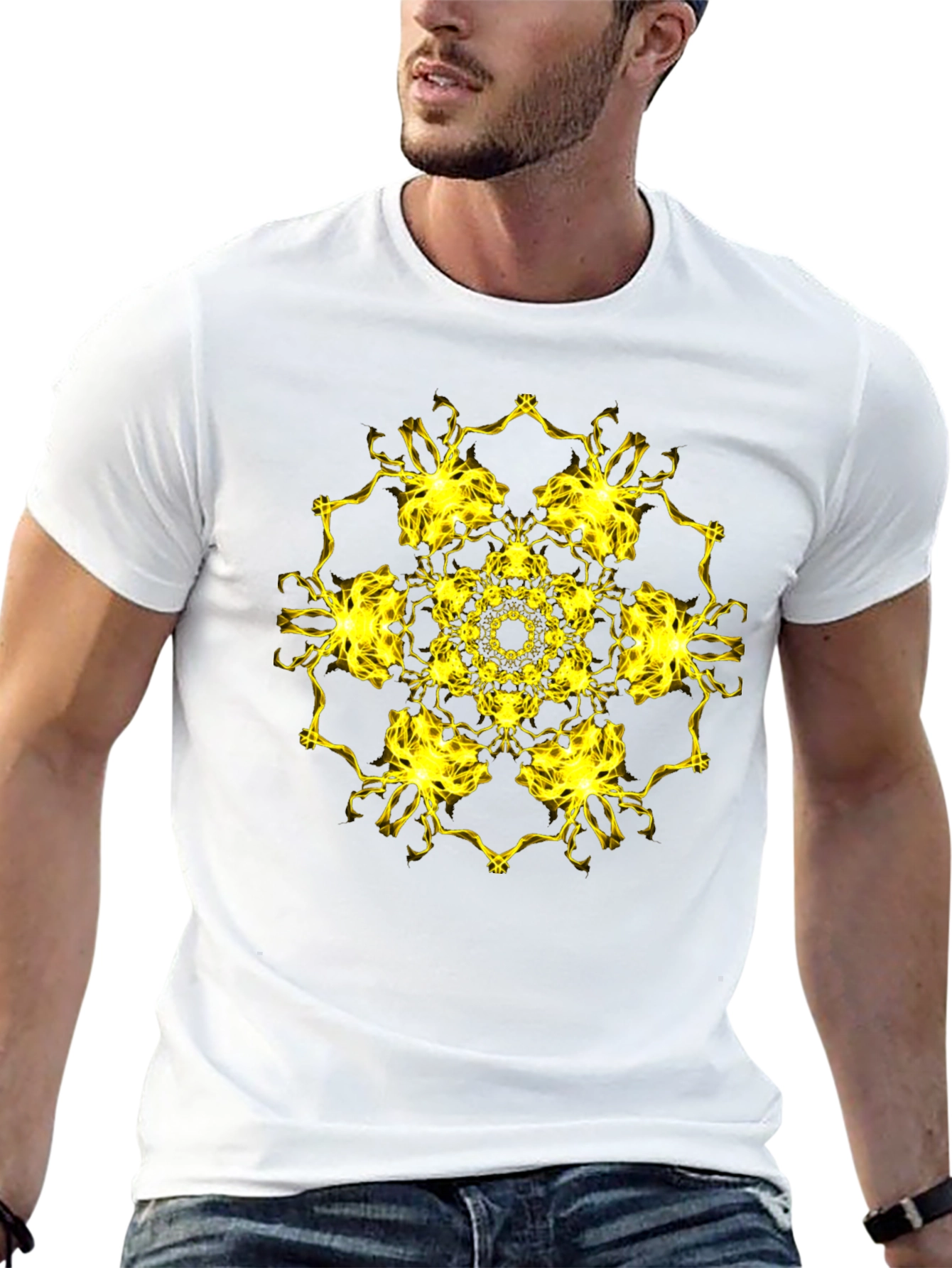 Electric Mandala Graphic Black T-Shirt