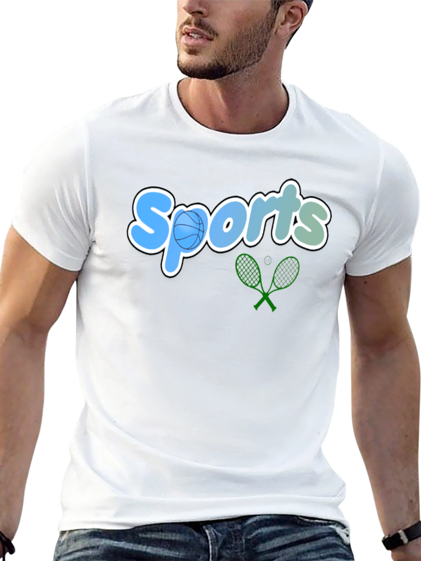 Sports Graphic Tee - Black Casual T-Shirt