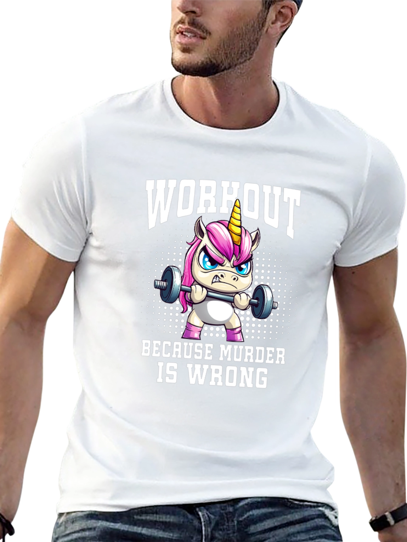 Workout Because Murder is Wrong Graphic T-Shirt