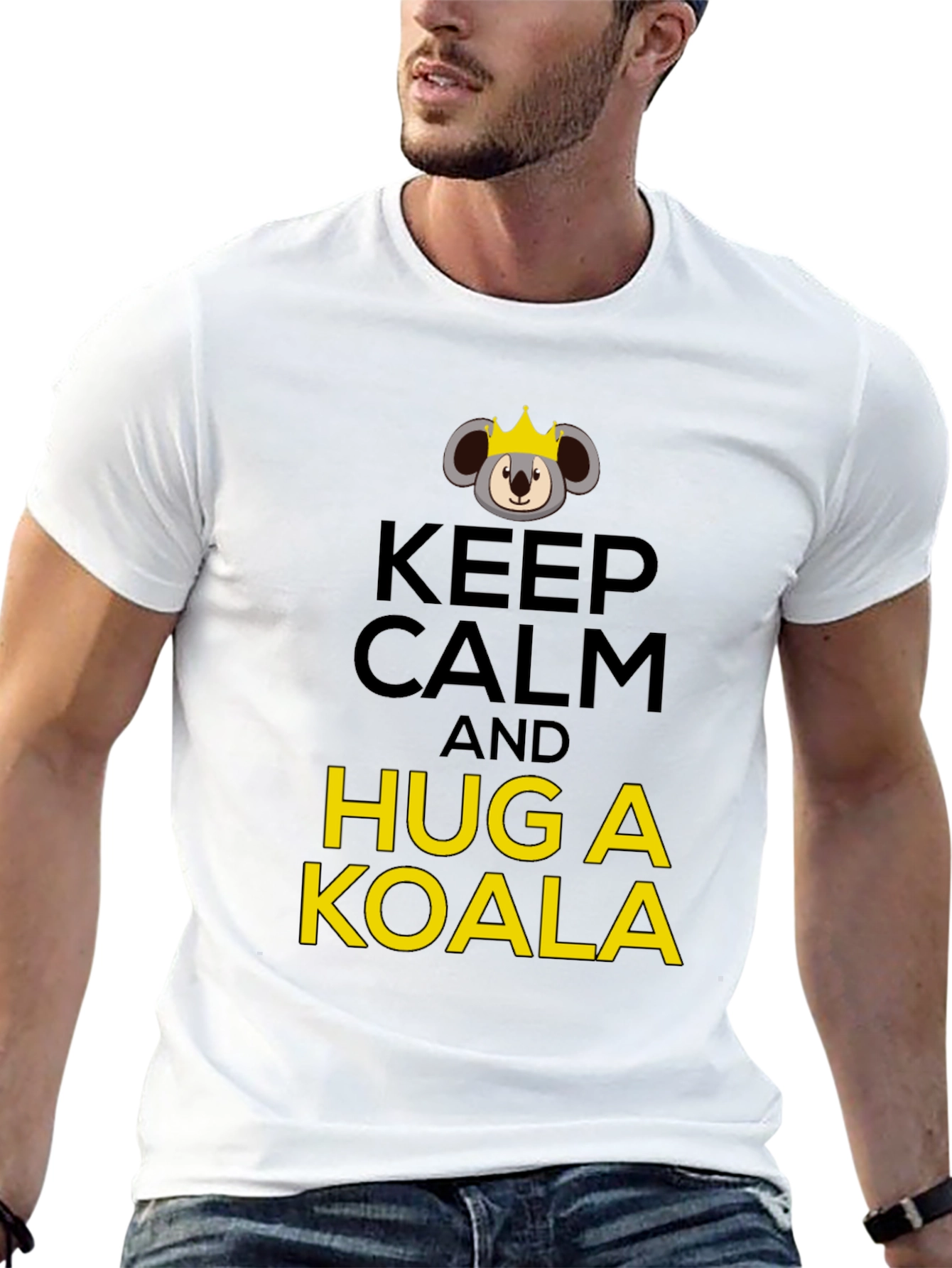 Keep Calm & Hug a Koala Black T-Shirt