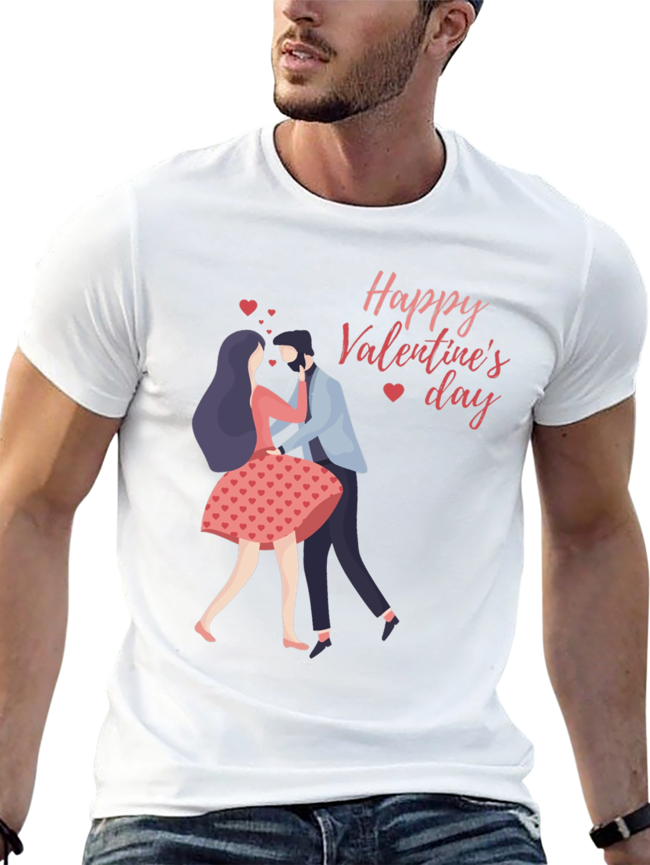 Valentines Day Couple Black T-Shirt