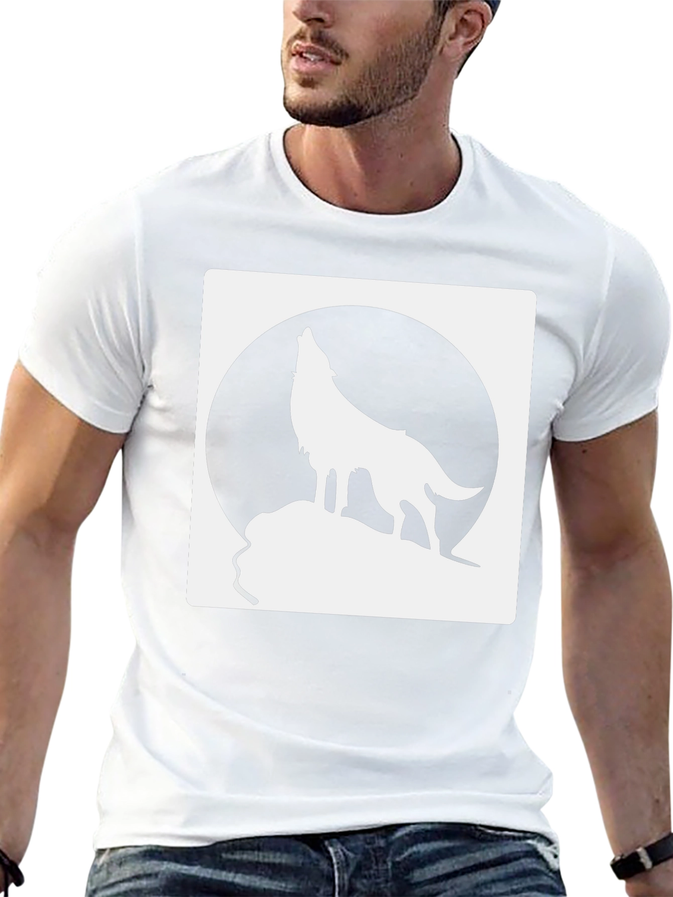 Wolf Howling at Moon Graphic Tee